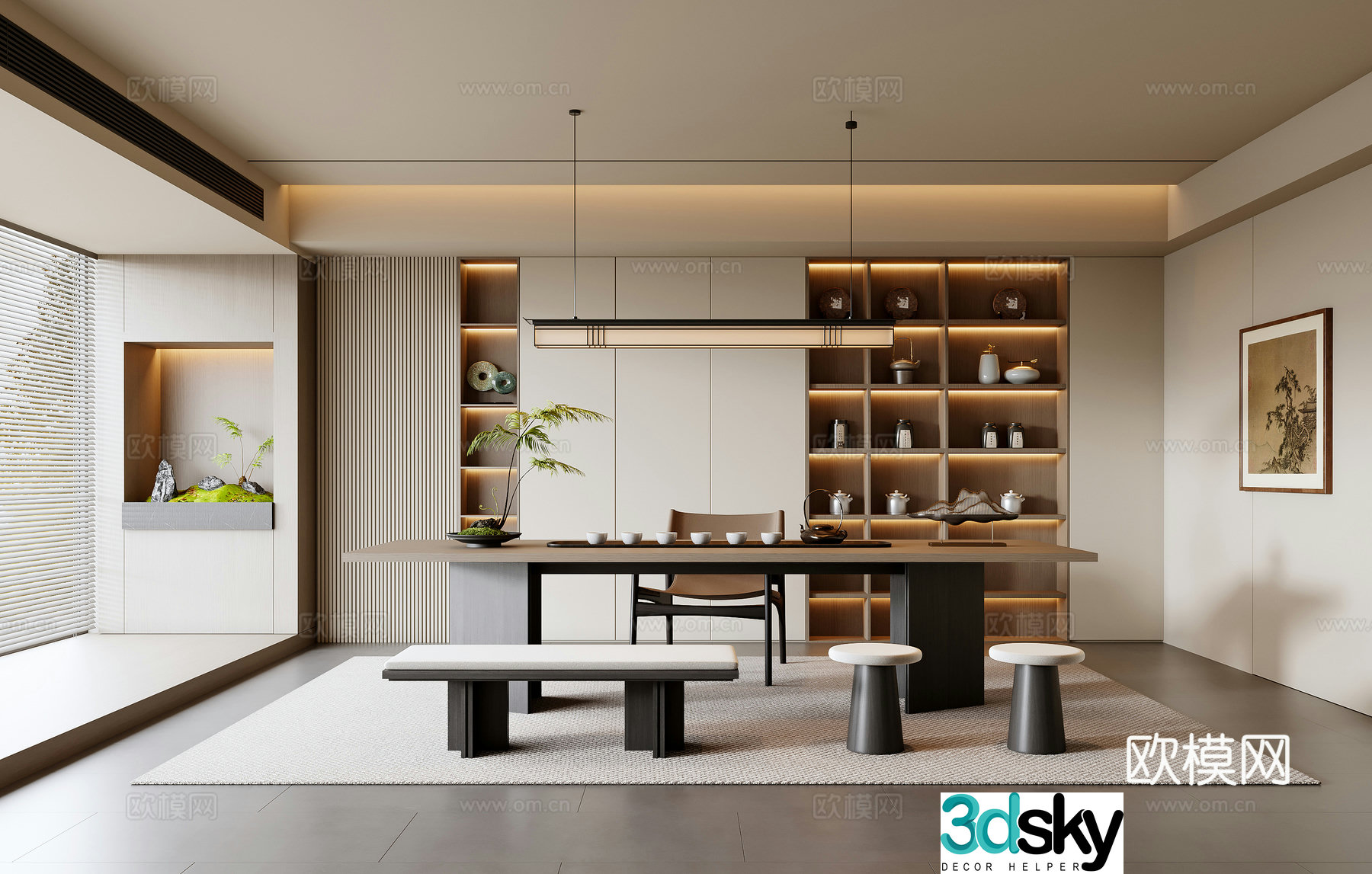 New Chinese tea room 3D model