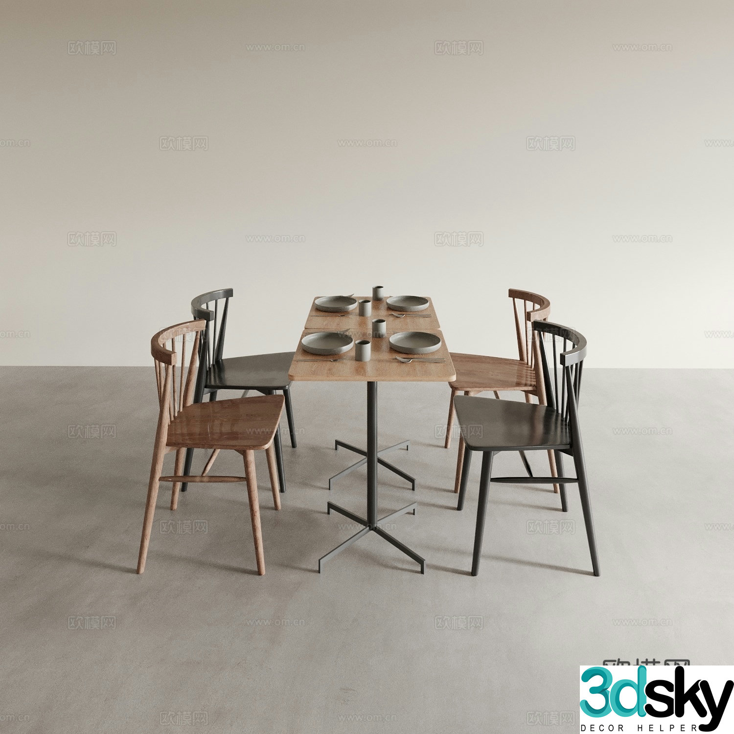 Dining table and chairs living and dining table and chairs dining table and chairs wine table and chairs table and chair combination 3D model