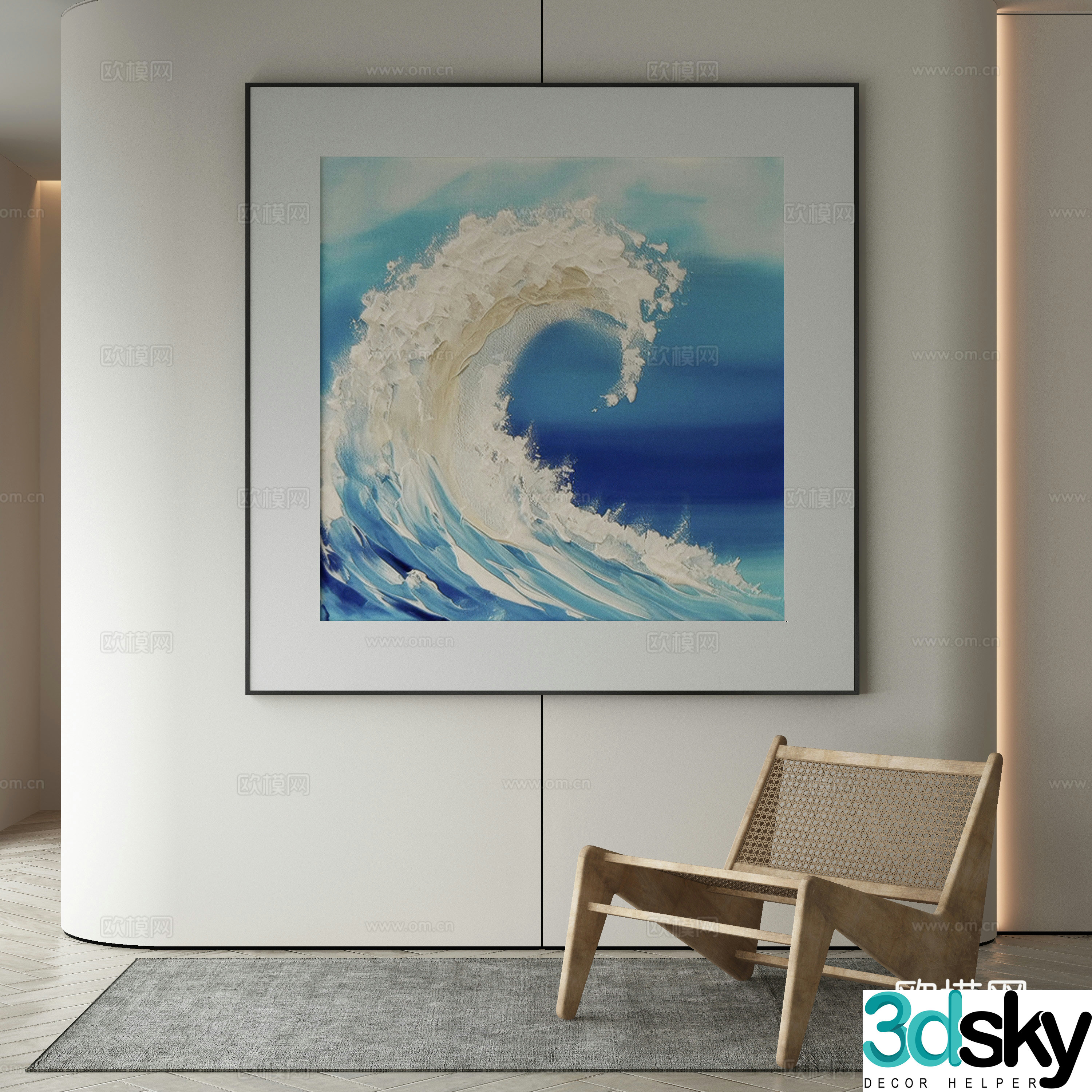 Modern decorative painting 3d model