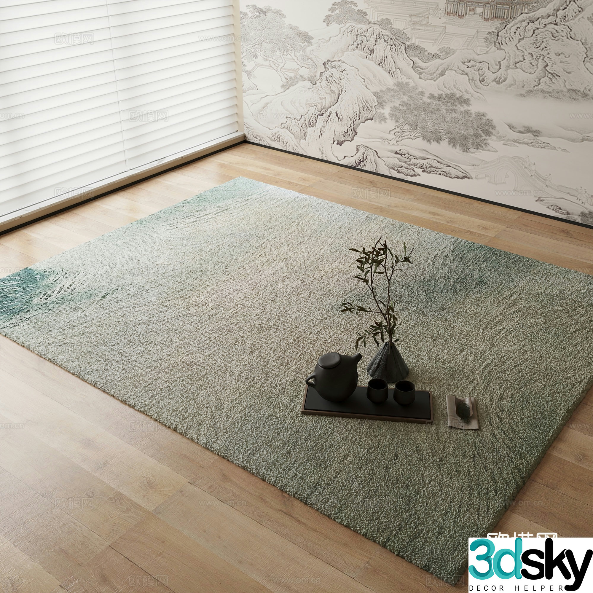 New Chinese carpet 3D model