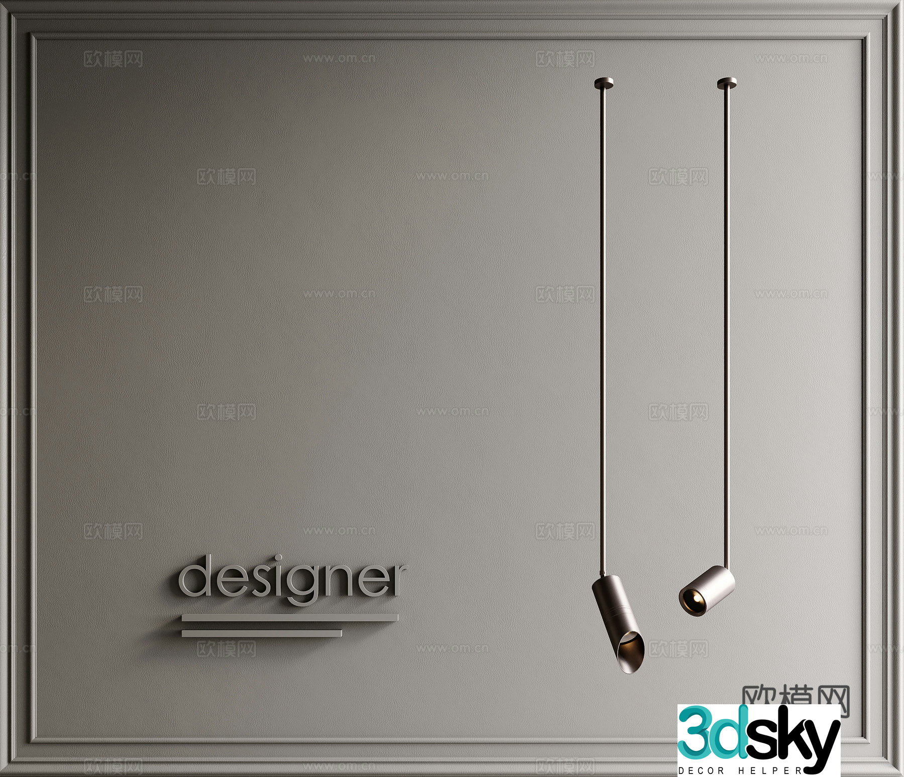 Modern Italian light luxury chandelier 3D model