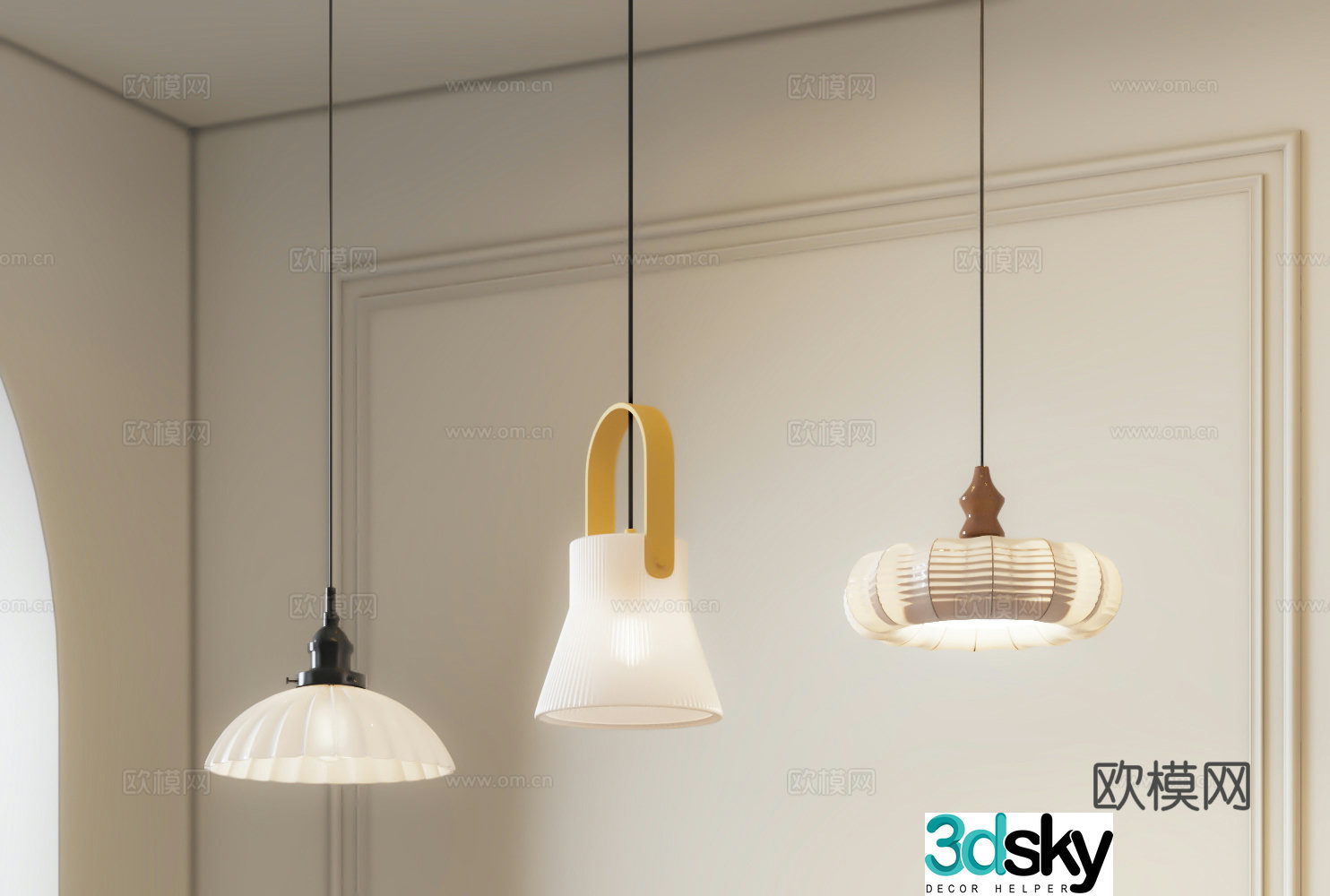 Modern chandelier decorative lamp 3d model