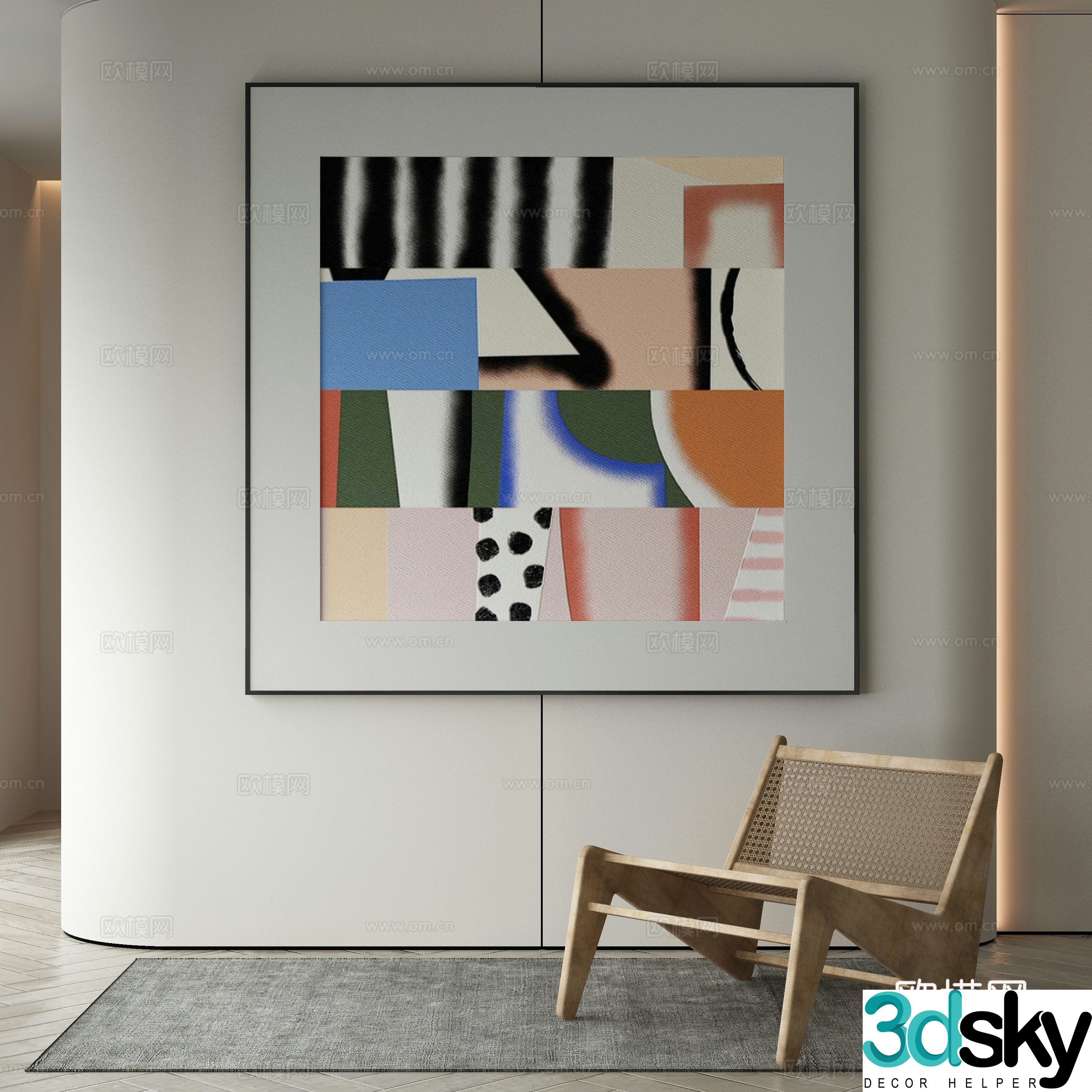 Modern decorative painting 3d model