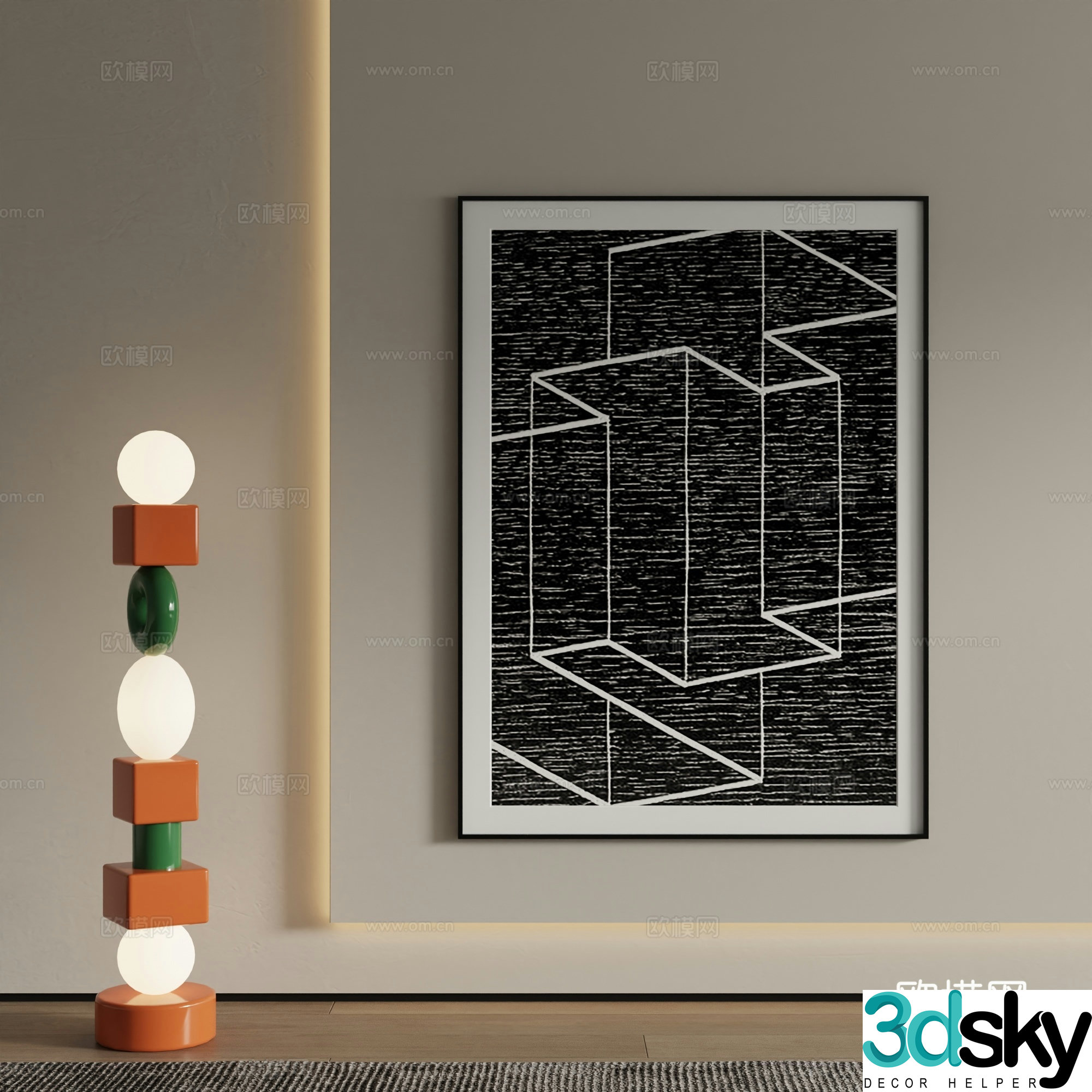 New Chinese carpet 3D model