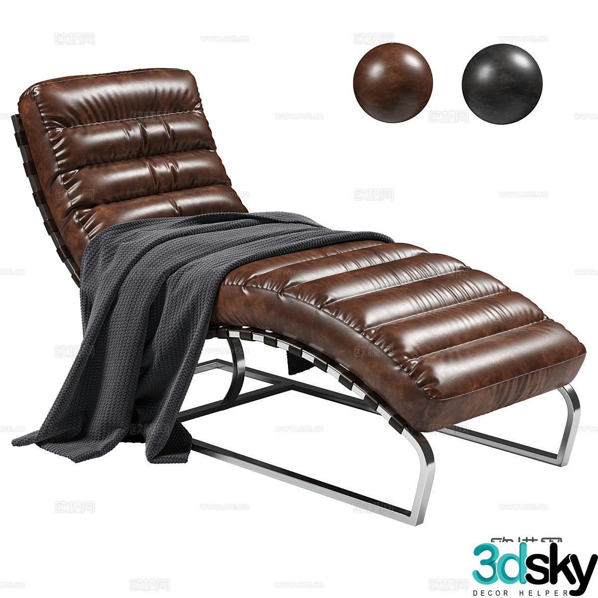 Modern leather lounge chair 3D model