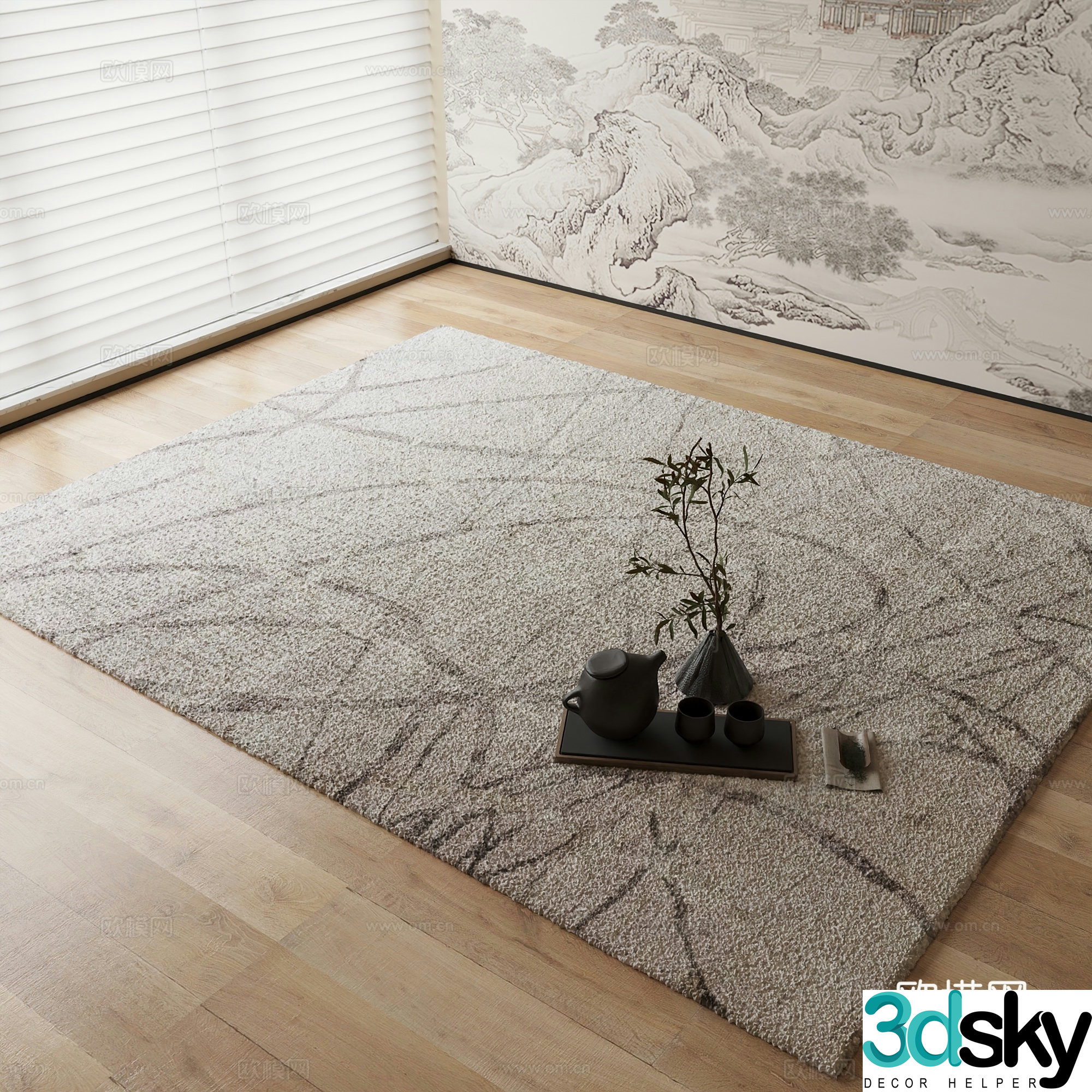 New Chinese carpet 3D model