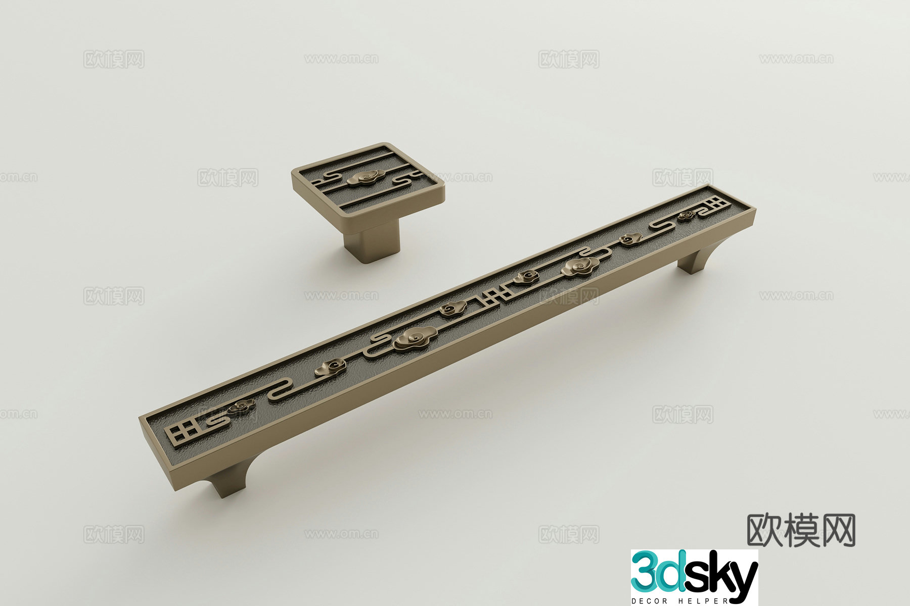Cabinet door handle 3D model