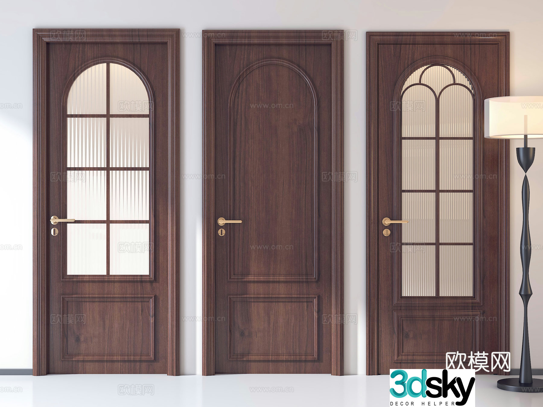 French single-open door Single-open door French glass door Glass door Kitchen and bathroom door Bathroom door Beauty 3D model