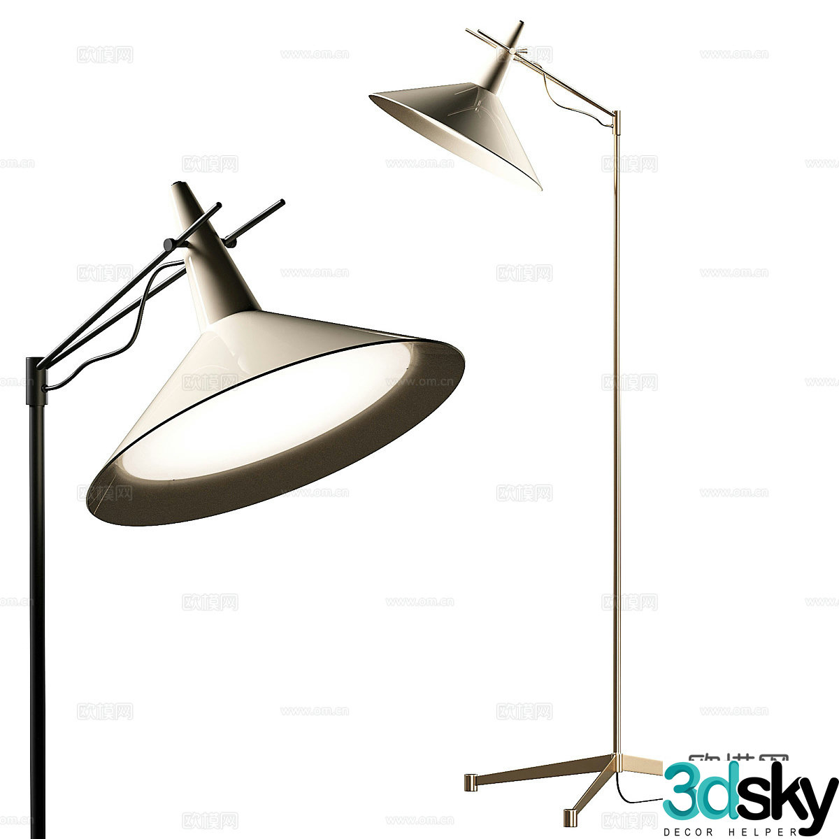 New Chinese floor lamp 3D model