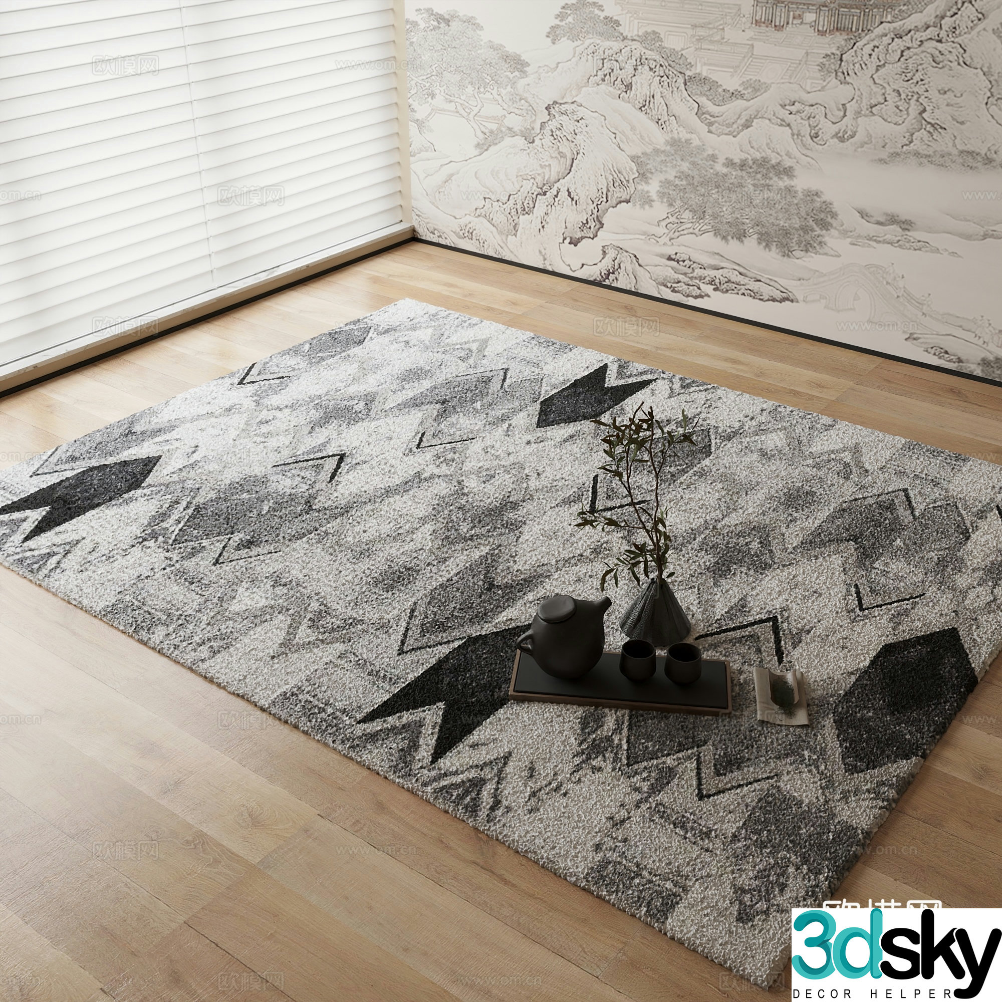New Chinese carpet 3D model