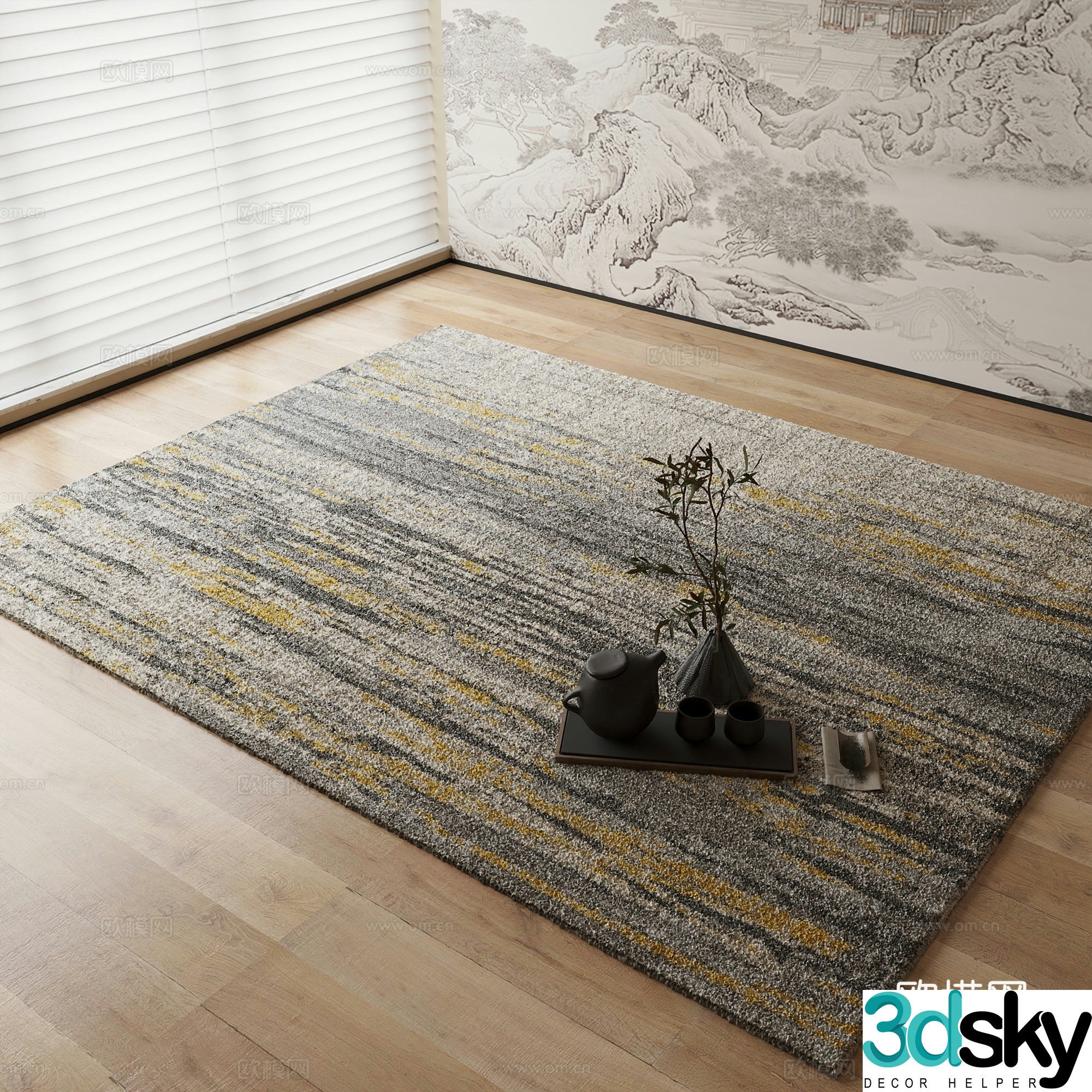 New Chinese carpet 3D model