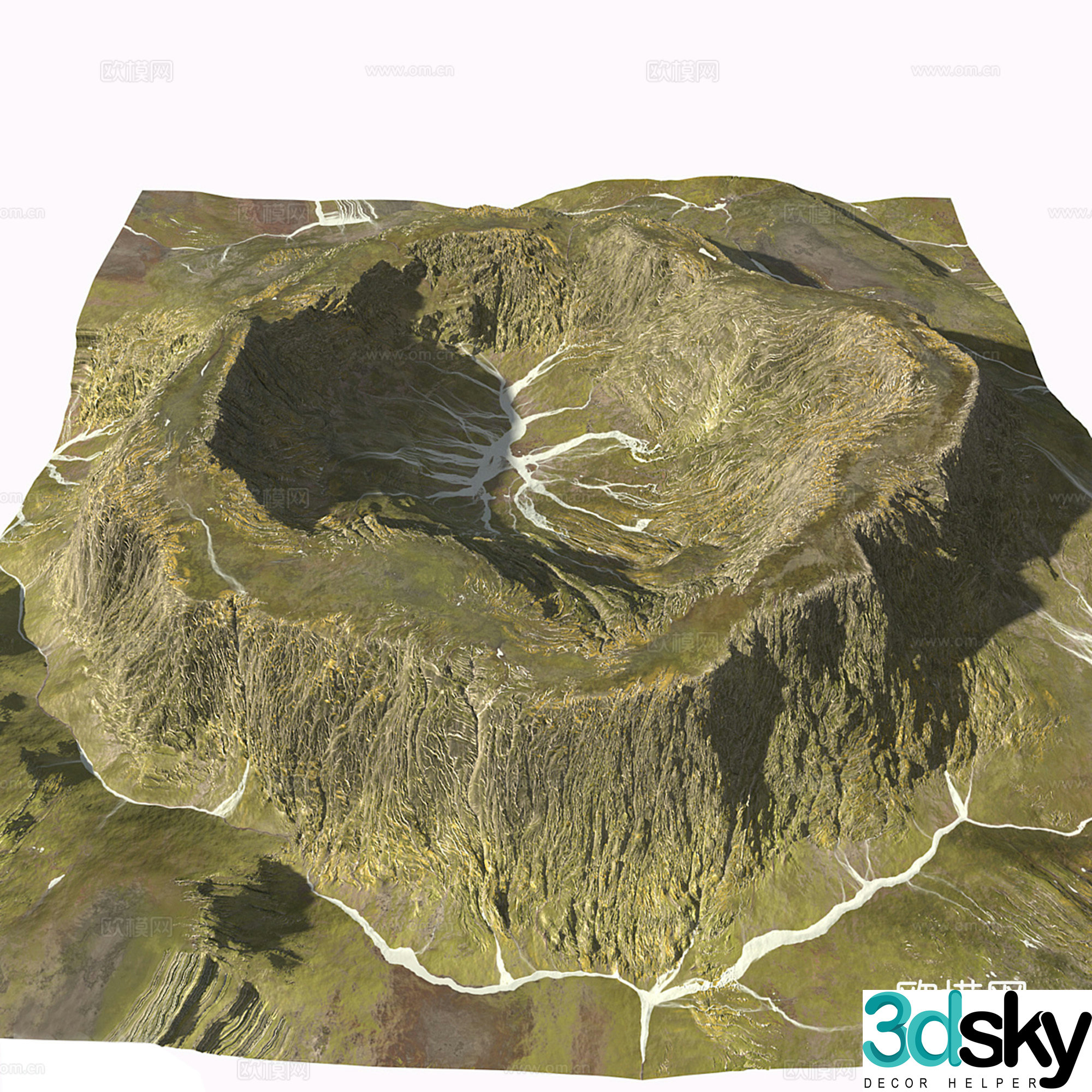 modern mountains mountain terrain rockery 3d model