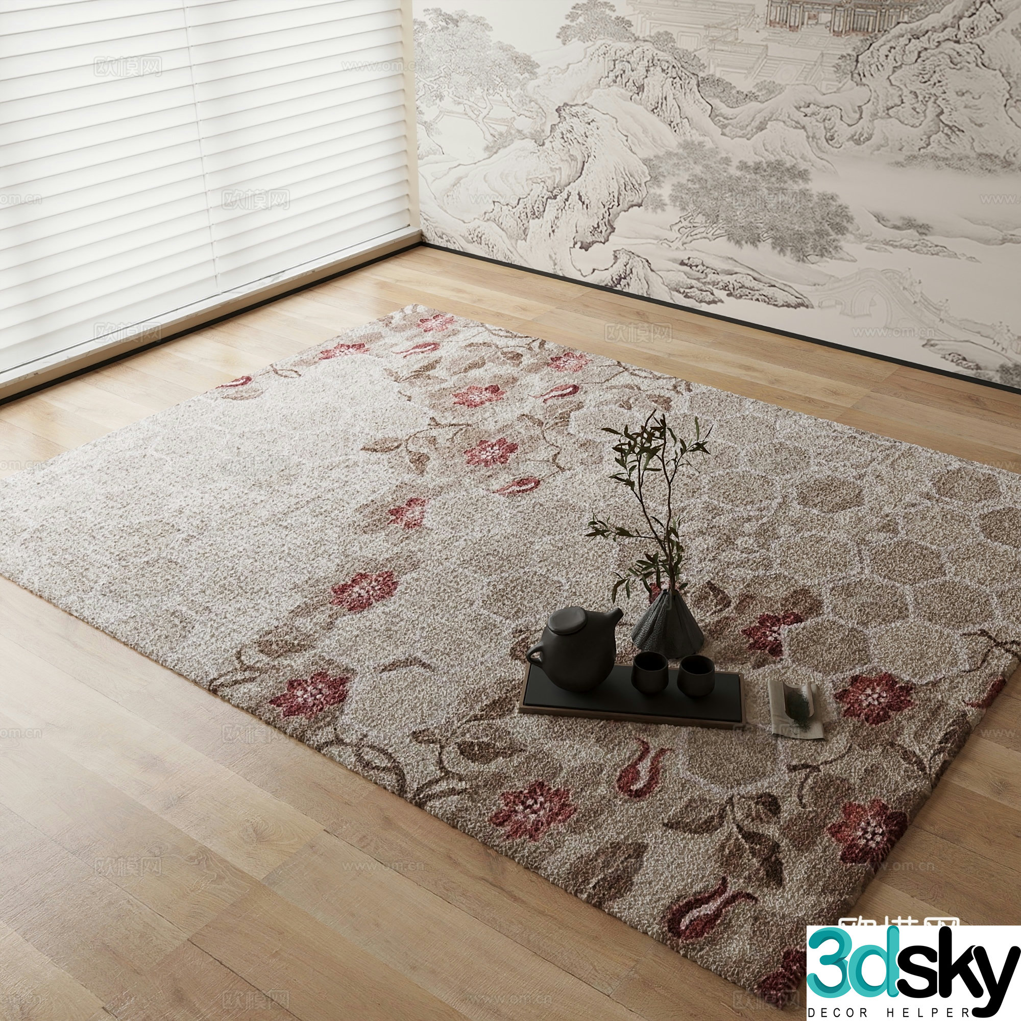New Chinese carpet 3D model