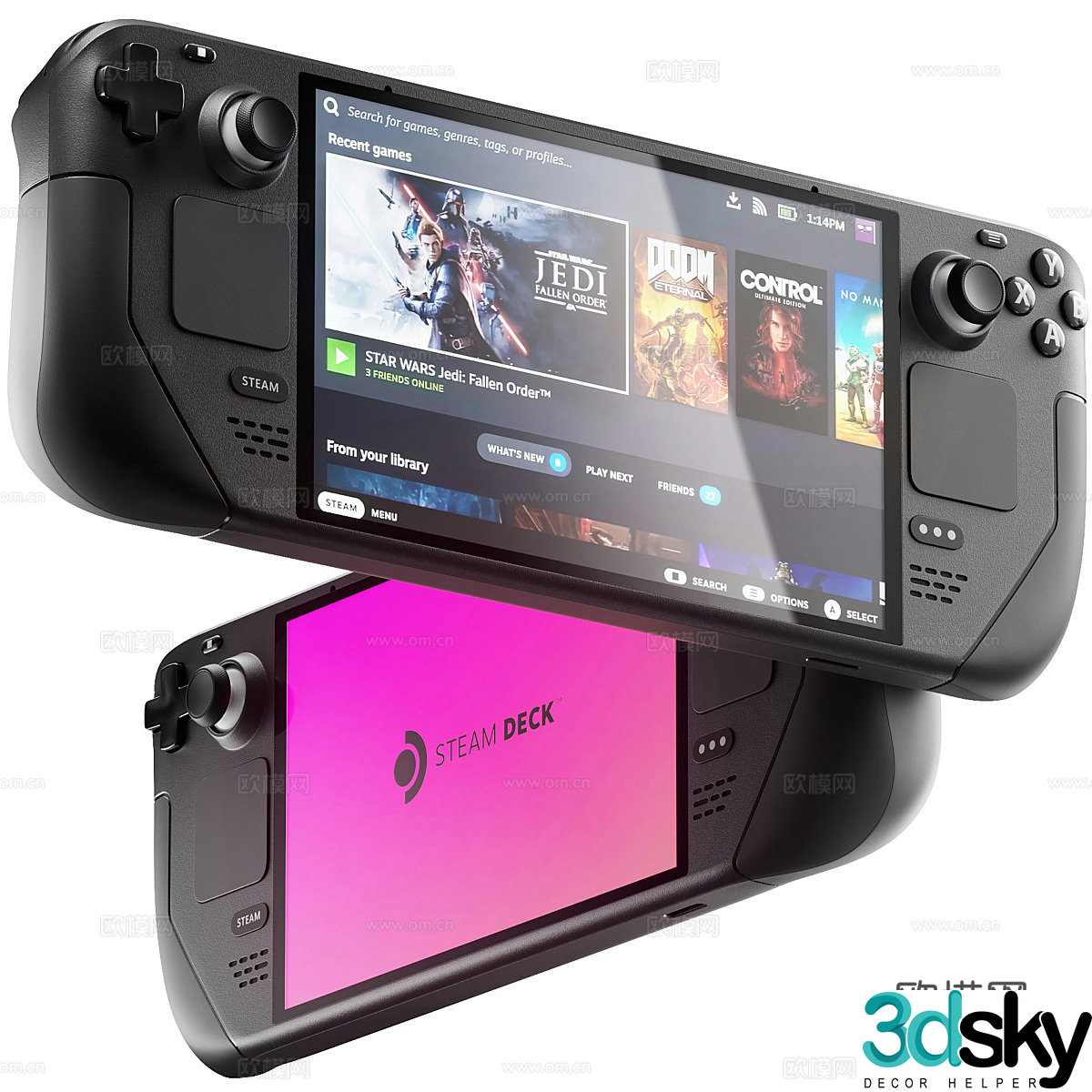 Modern gamepad game machine 3D model