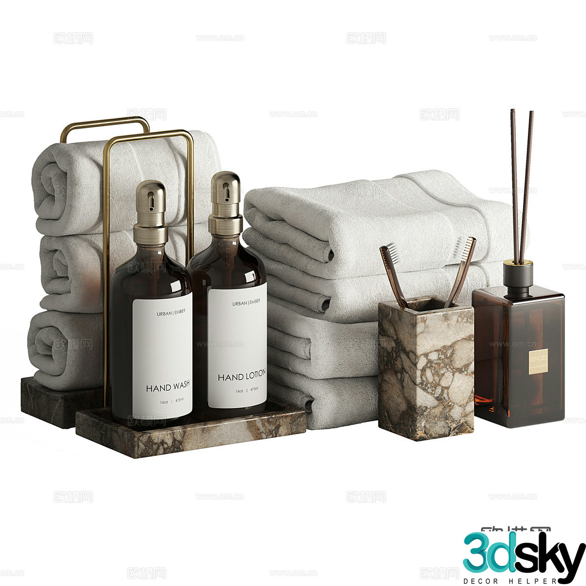 Modern bathroom washing supplies 3D model