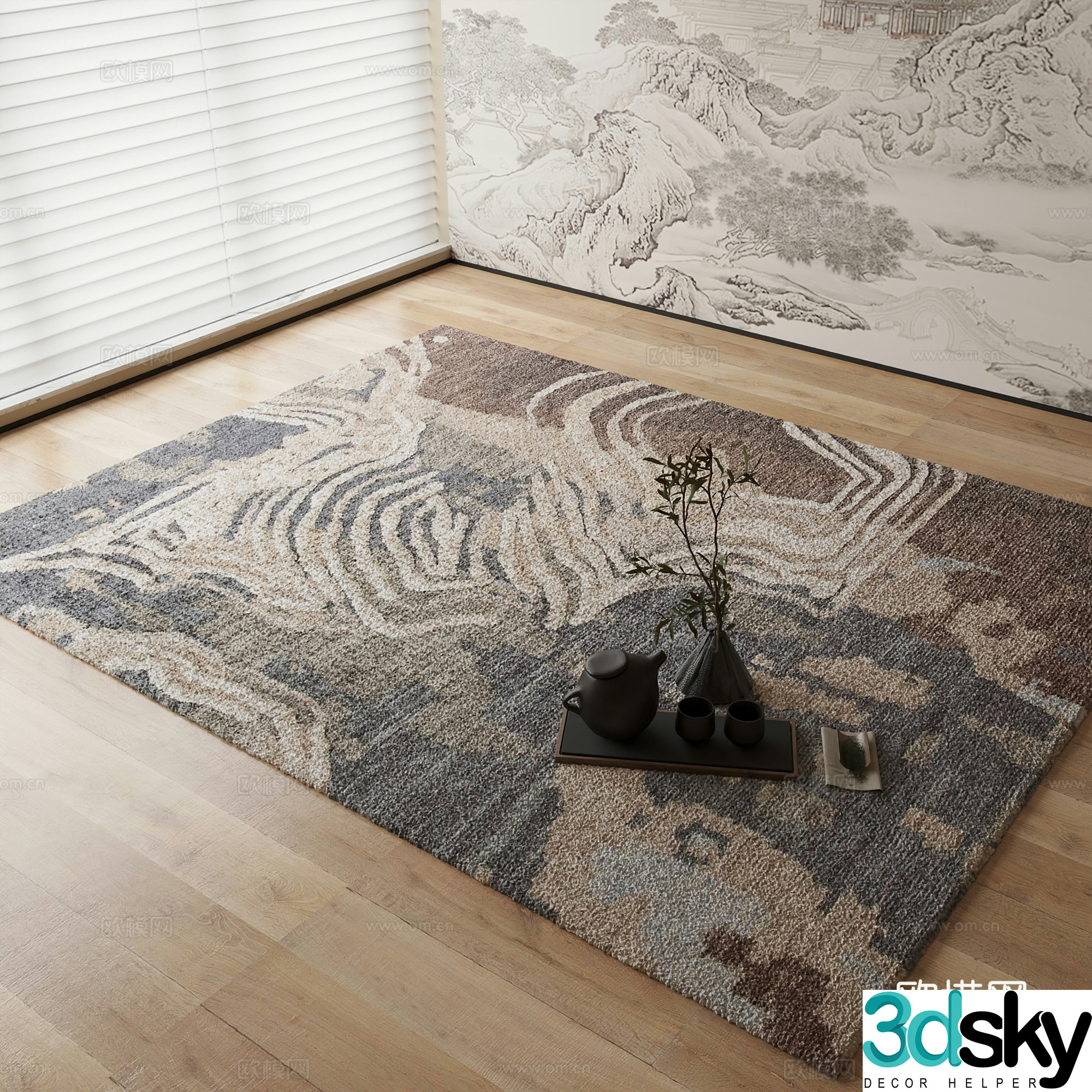 New Chinese carpet 3D model