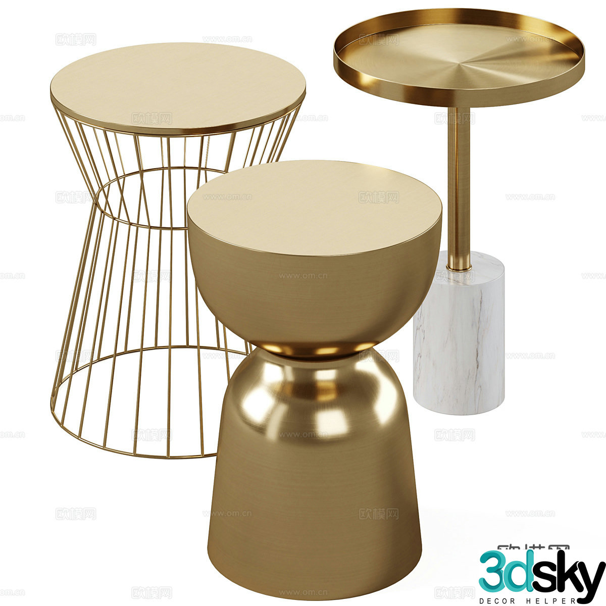 Modern light luxury side faces round corner faces corner faces 3D model