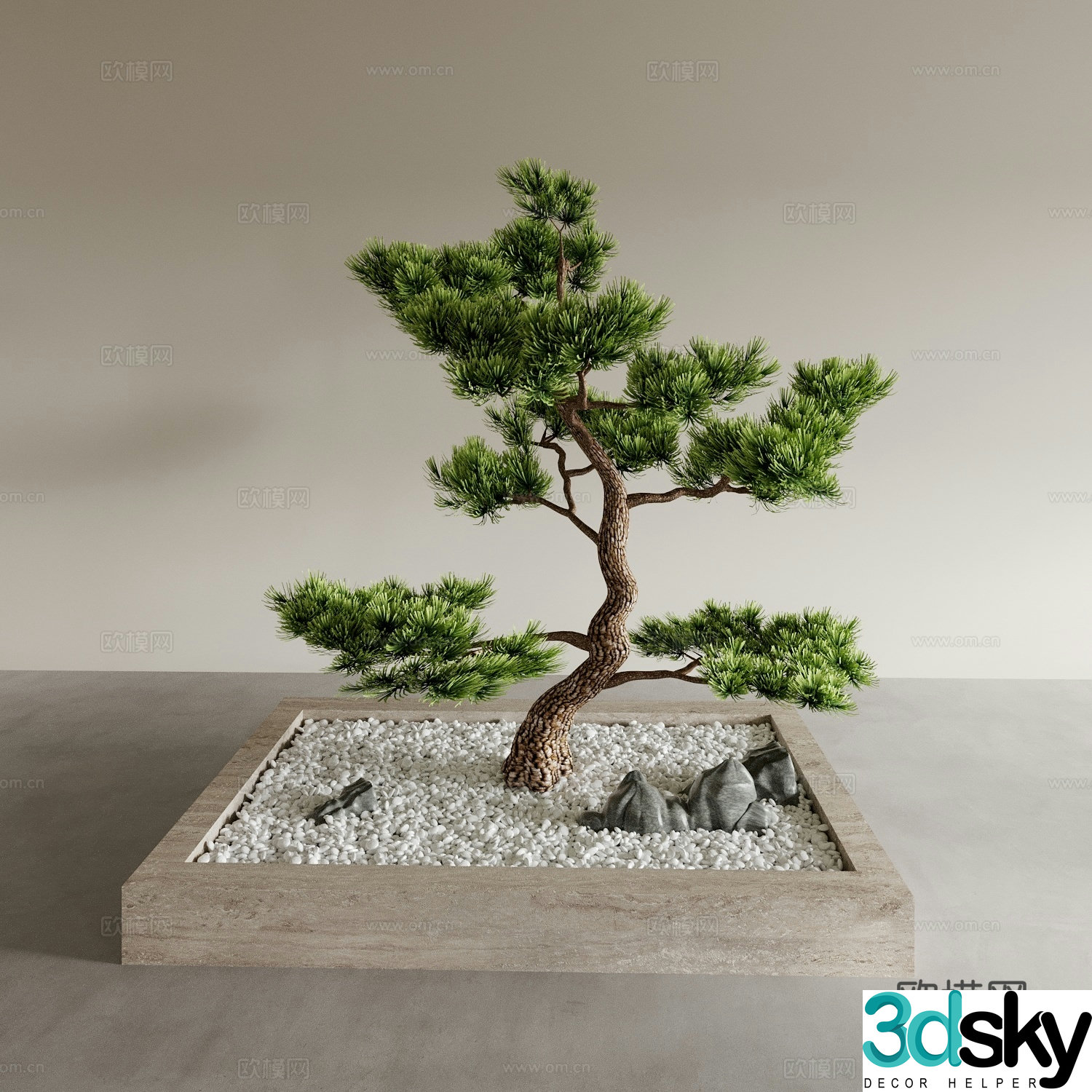 Bonsai potted plants welcome pine porch ornaments plant ornaments 3D model