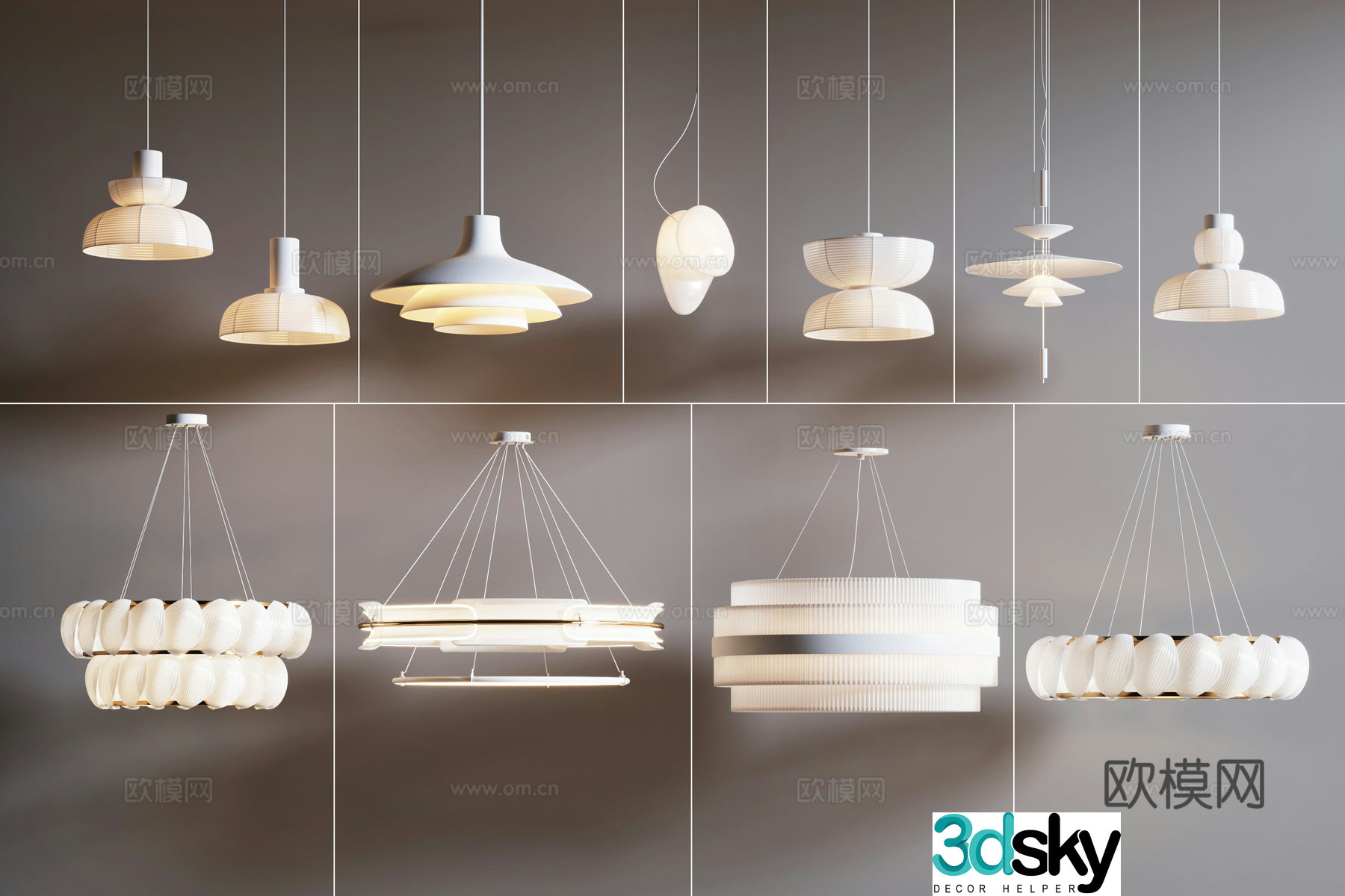 Creamy chandelier modern chandelier combination Wasabi chandelier modern chandelier small chandelier 3d model