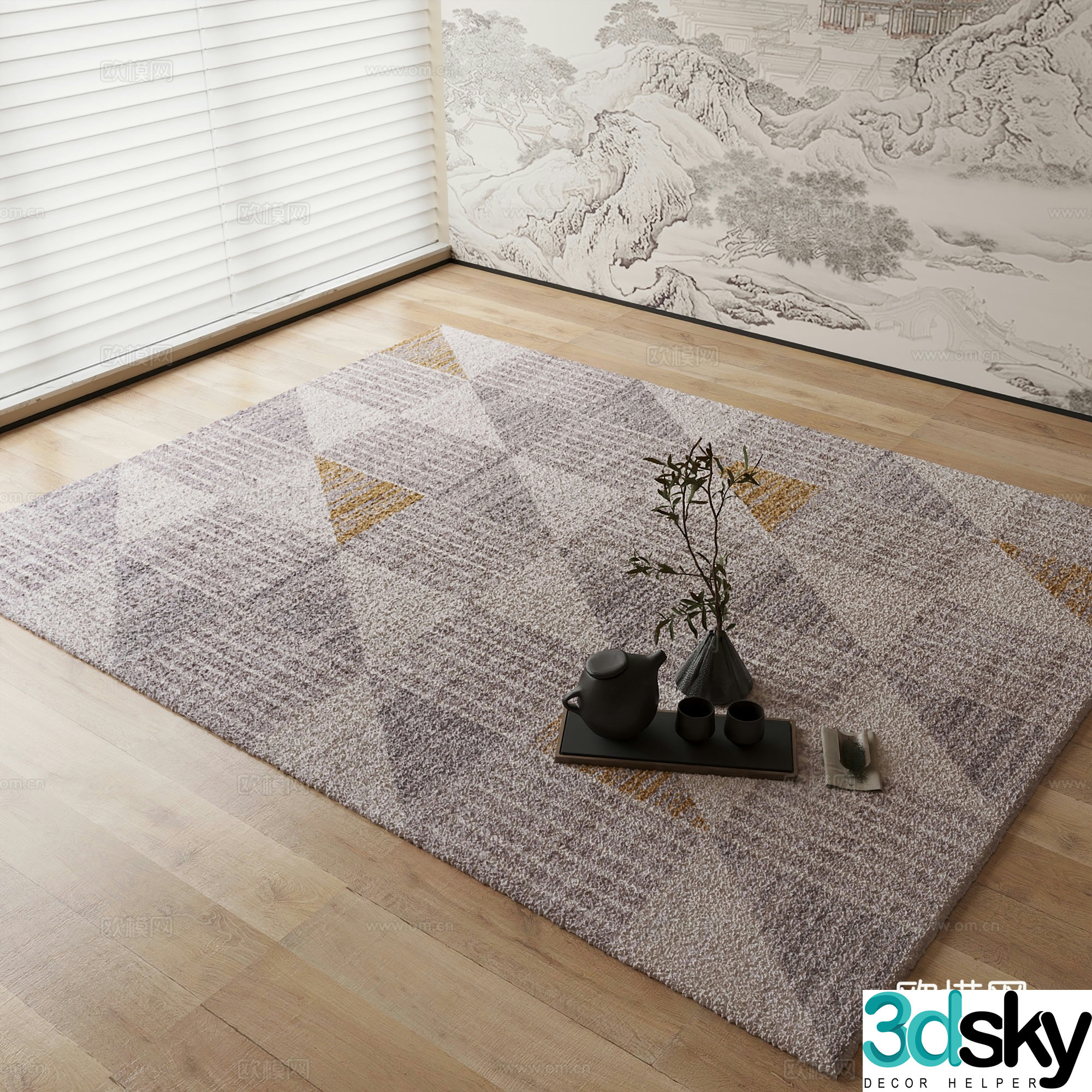 New Chinese carpet 3D model
