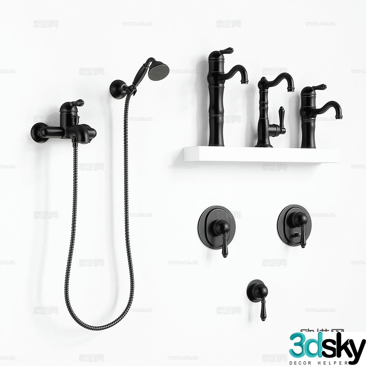 European shower 3D model
