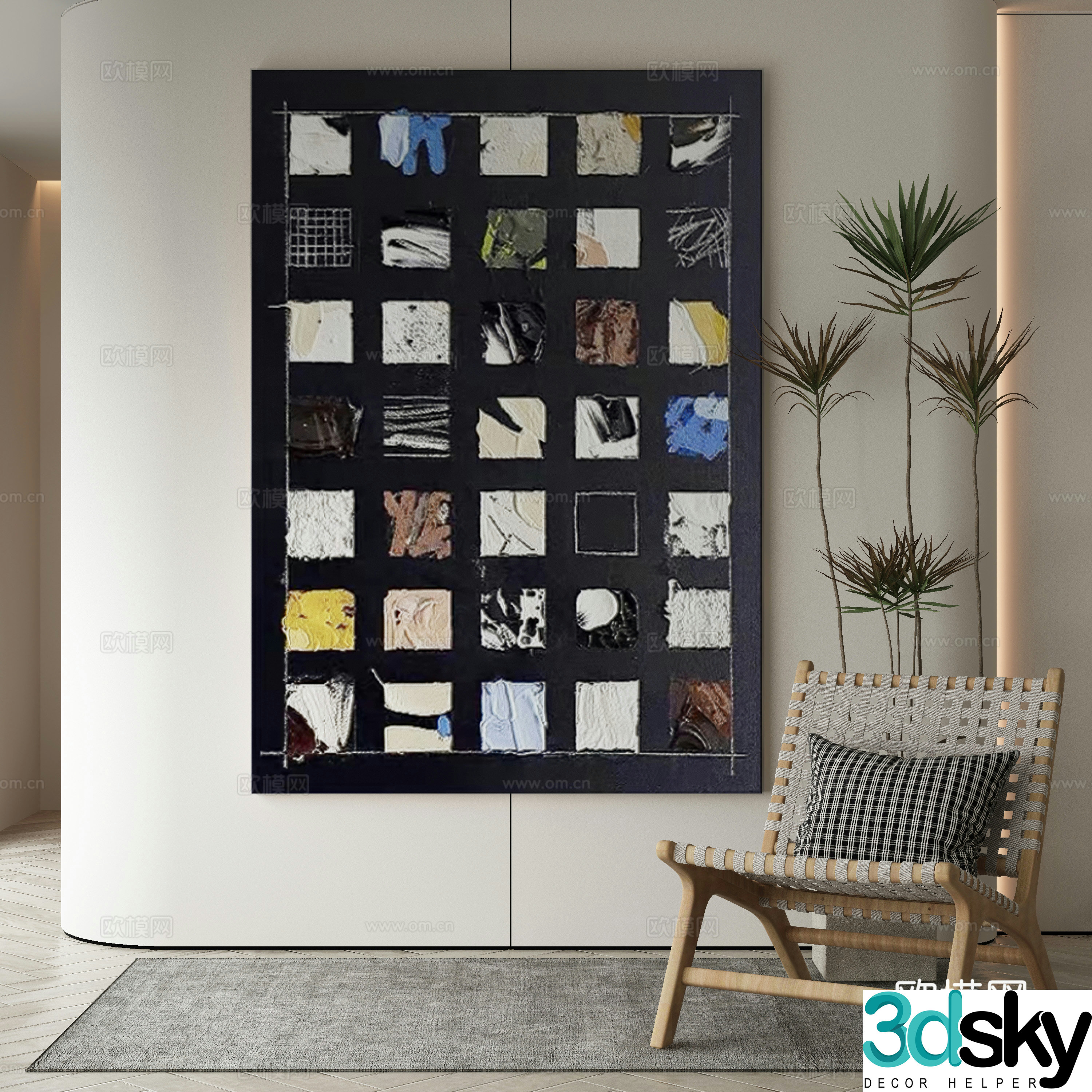 Modern decorative painting 3d model