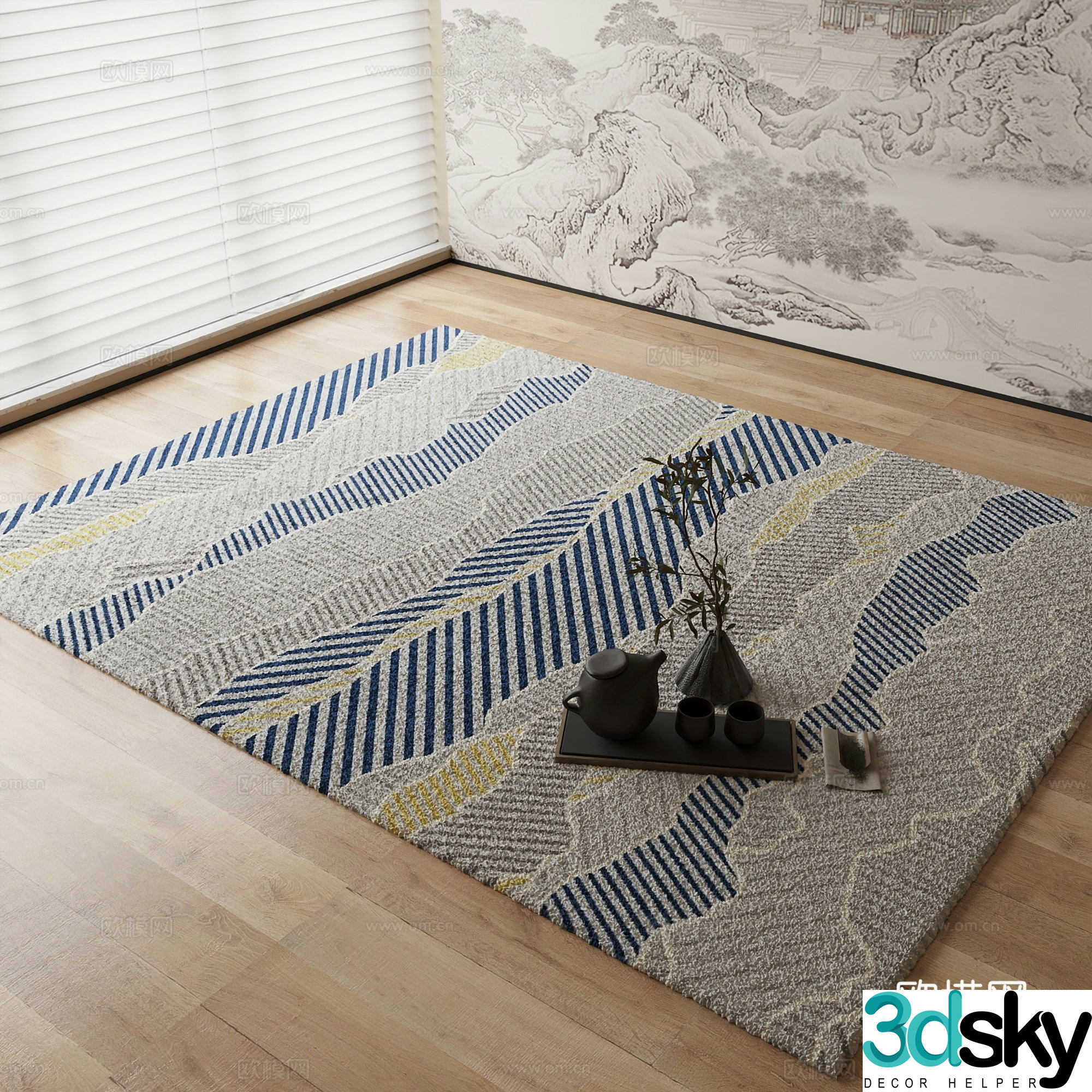 New Chinese carpet 3D model