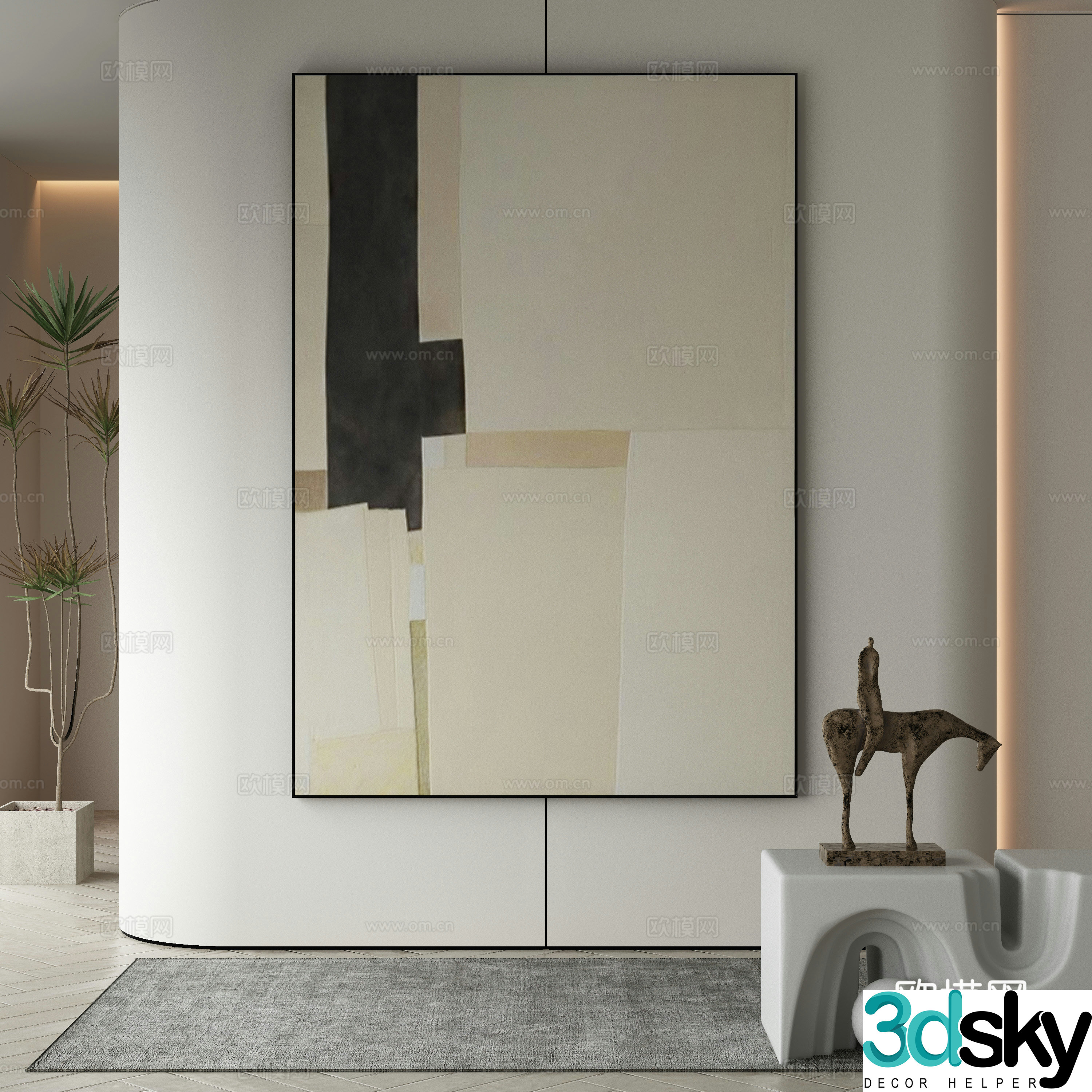 Modern decorative painting 3d model