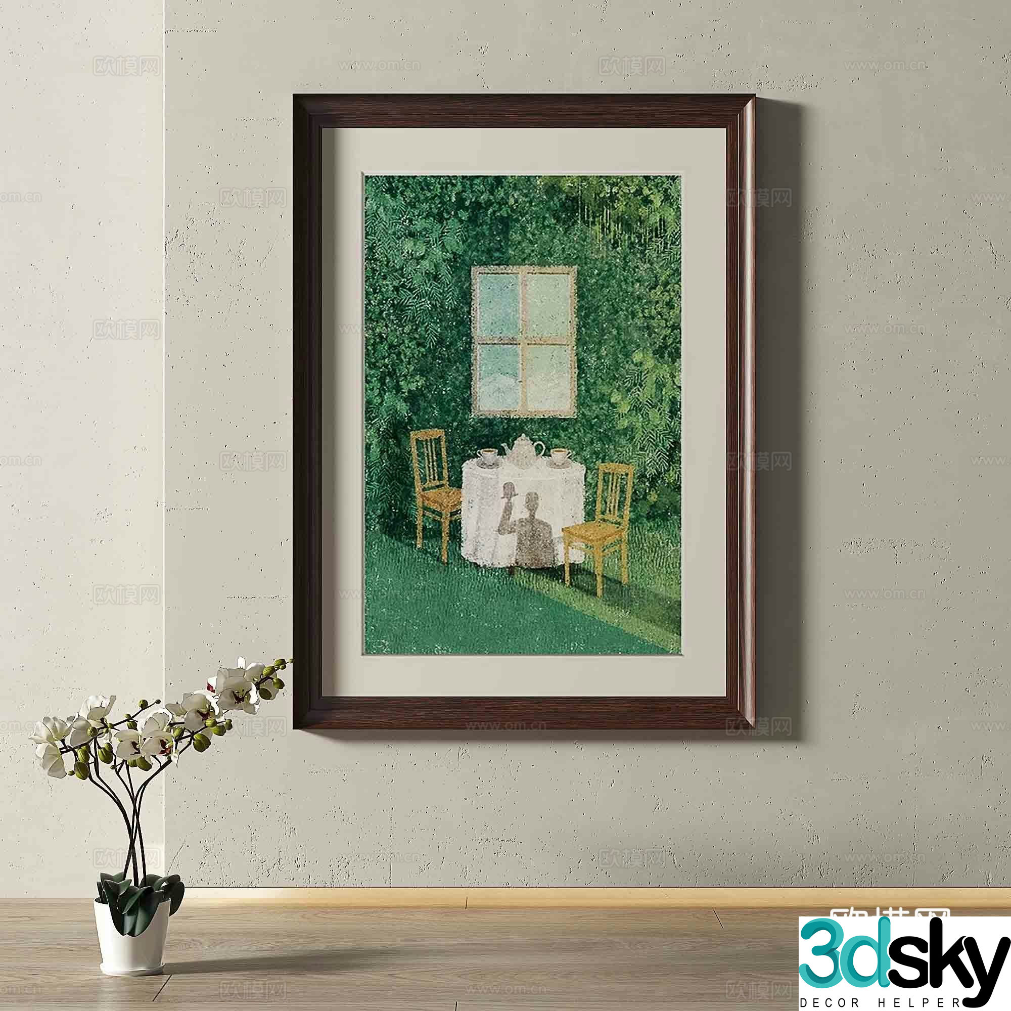 Modern European retro decorative painting 3d model