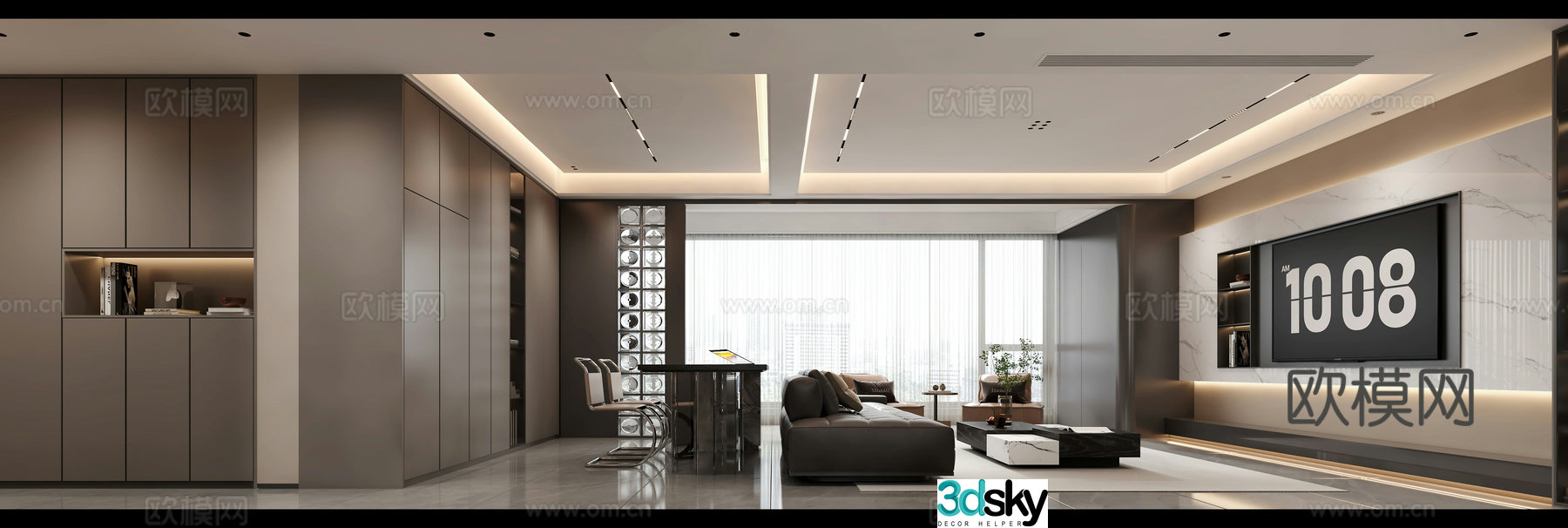 Light luxury style restaurant 3D model