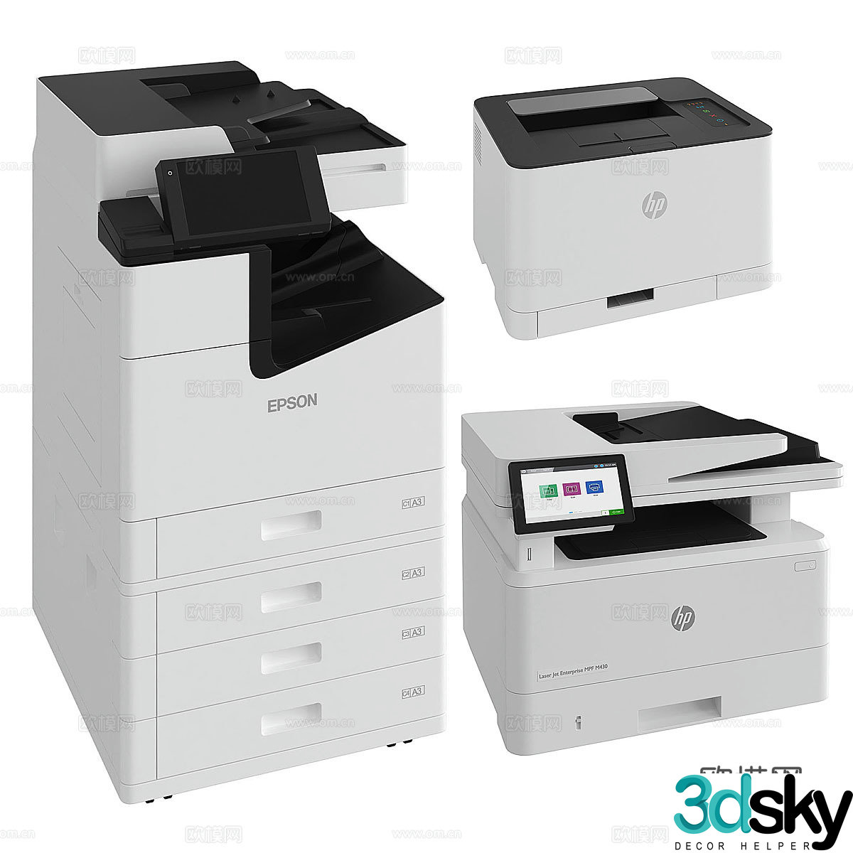 Modern office appliance printer 3D model