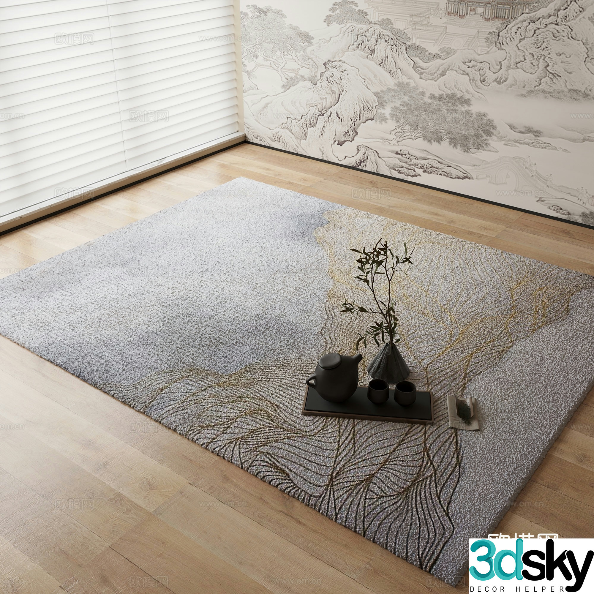 New Chinese carpet 3D model
