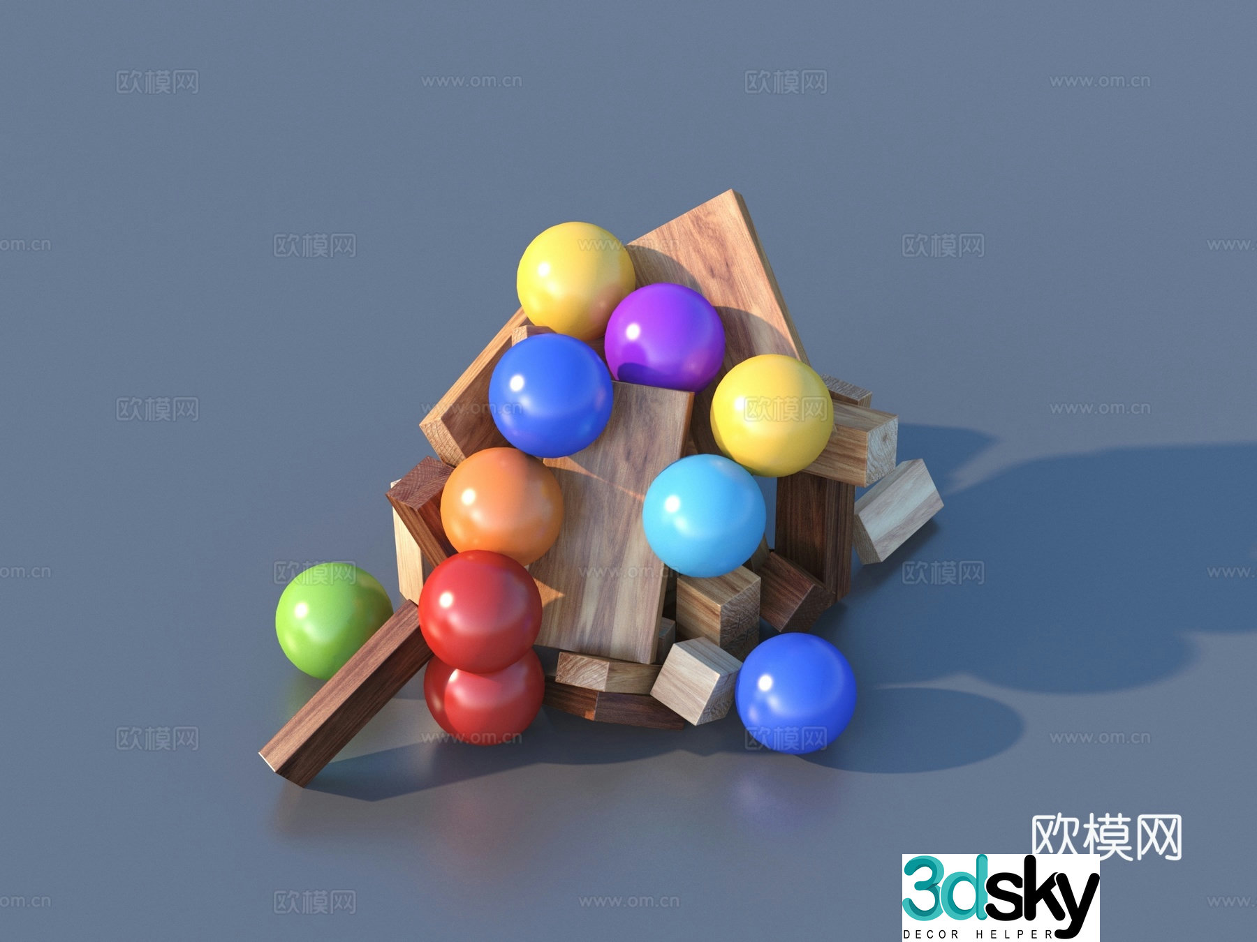 Toys Colorful Ball Building Blocks 3D Model