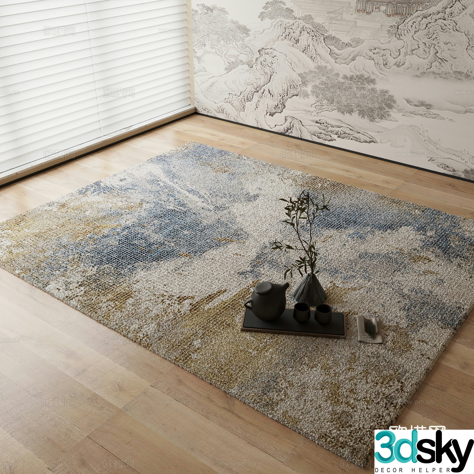 New Chinese carpet 3D model