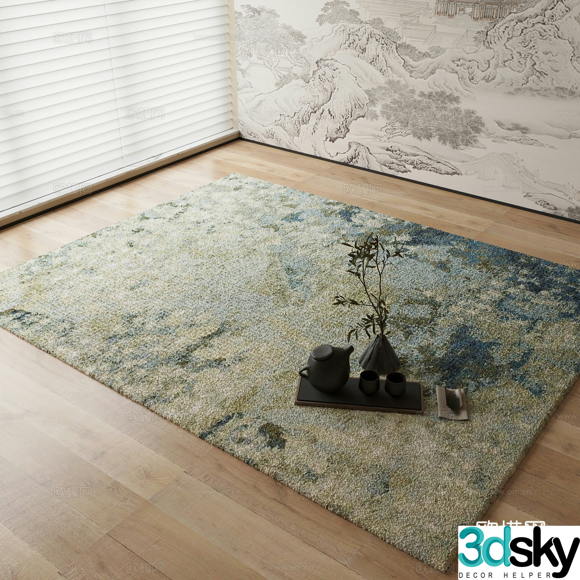 New Chinese carpet 3D model