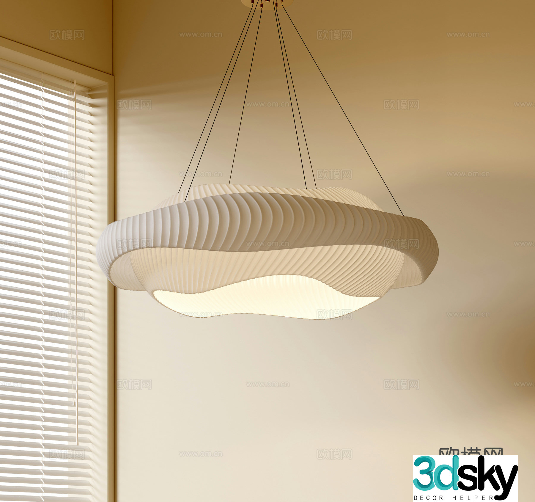 Modern minimalist chandelier cream style chandelier chandelier study lamp combination dining room lamp 3d model
