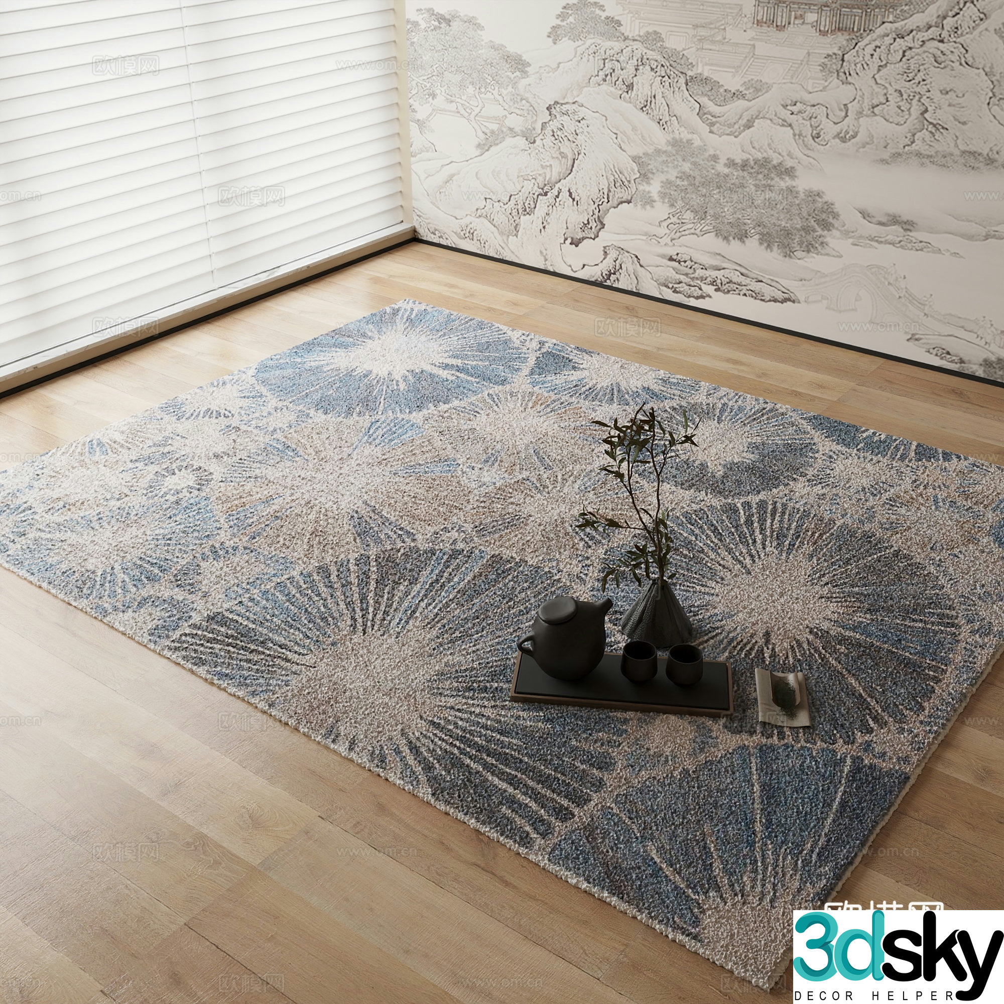 New Chinese carpet 3D model