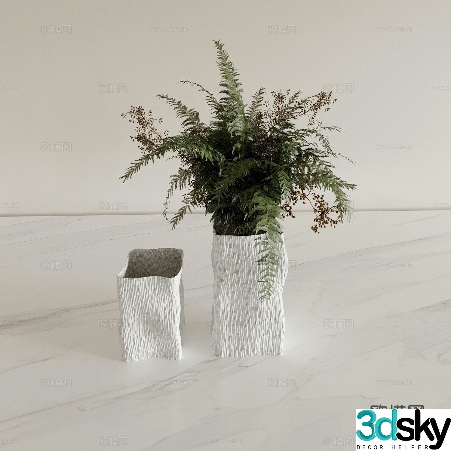 Vase Flower Art Flower Arrangement Green Plant Bonsai Pot Plant Indoor Green Plant Plant Ornament 3D Model