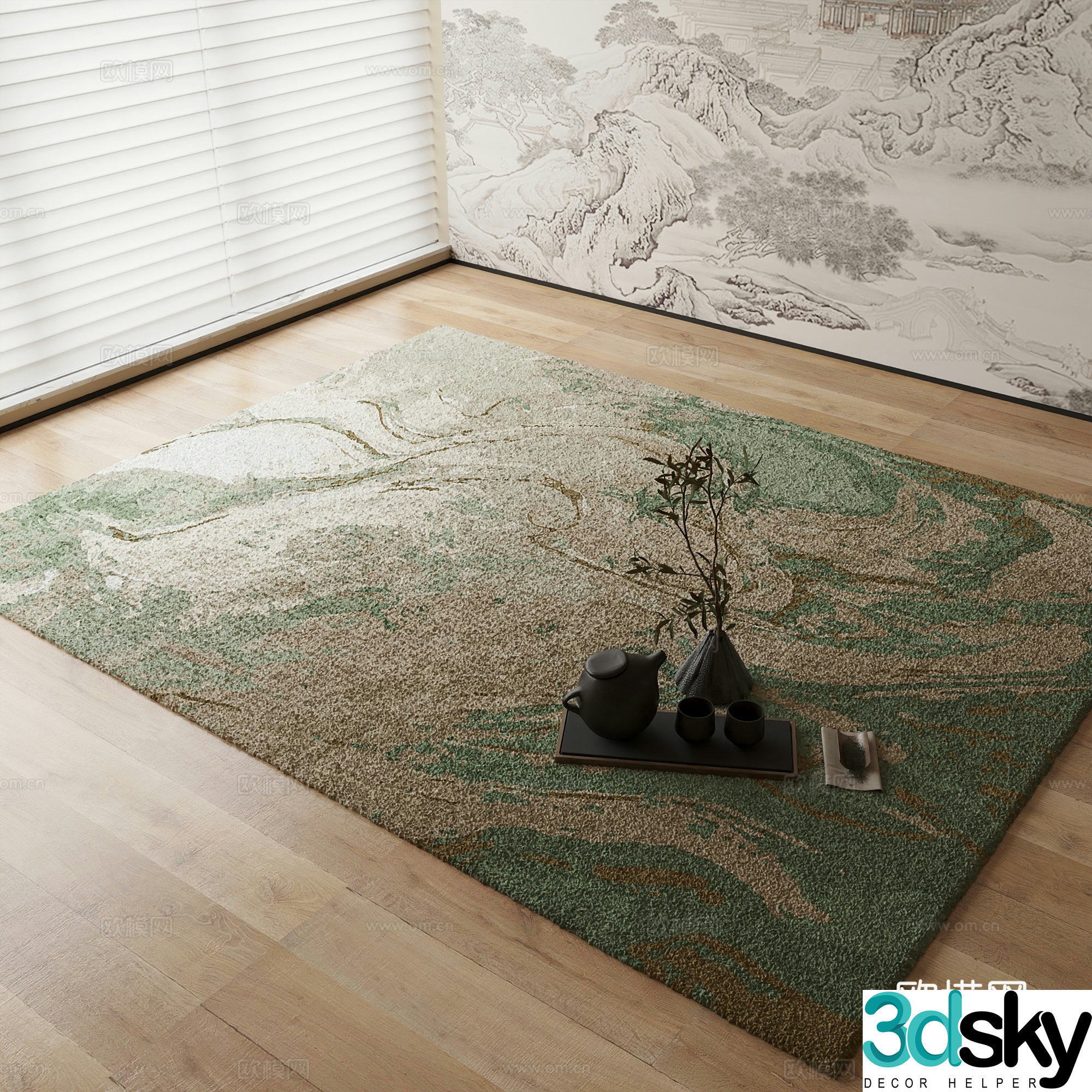 New Chinese carpet 3D model