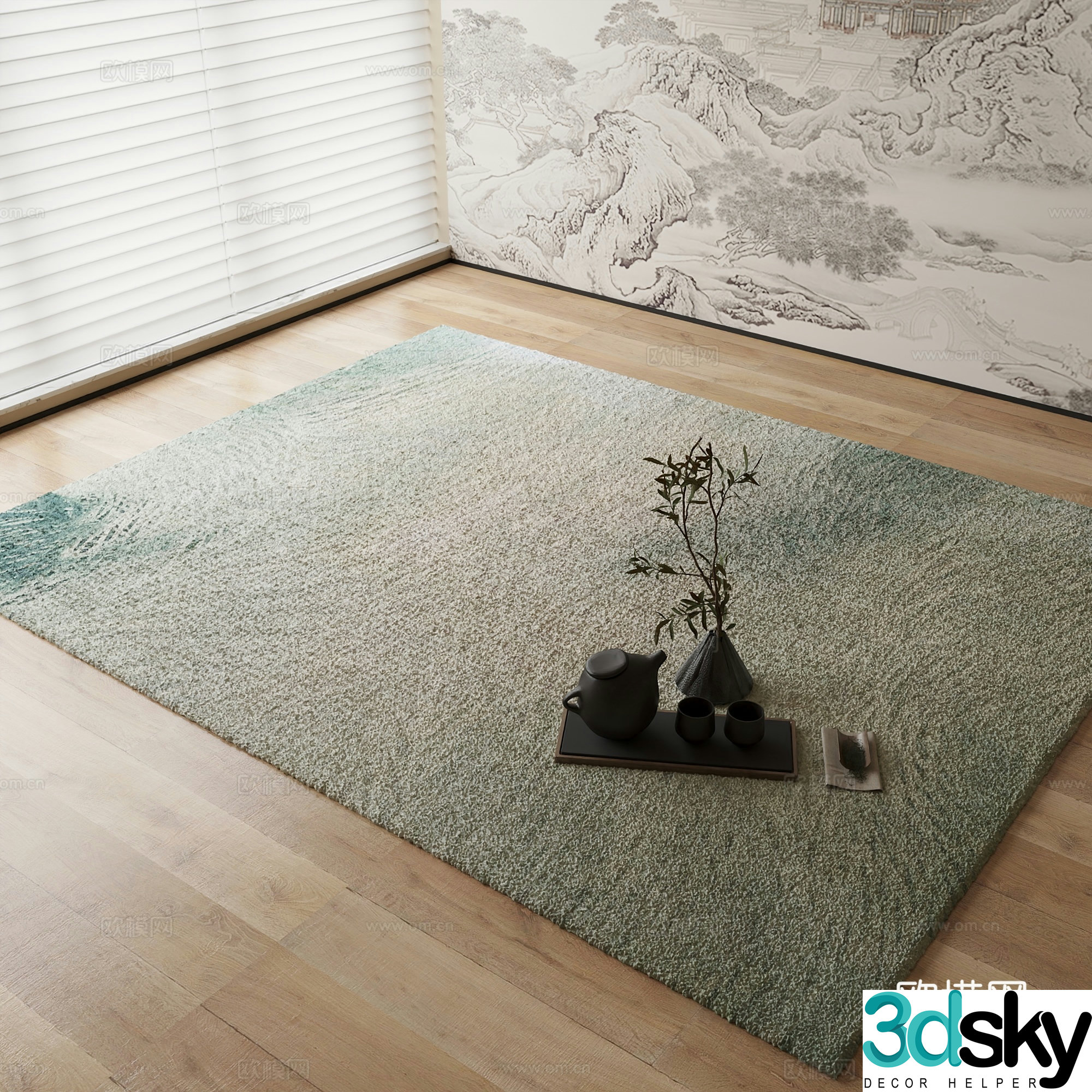 New Chinese carpet 3D model