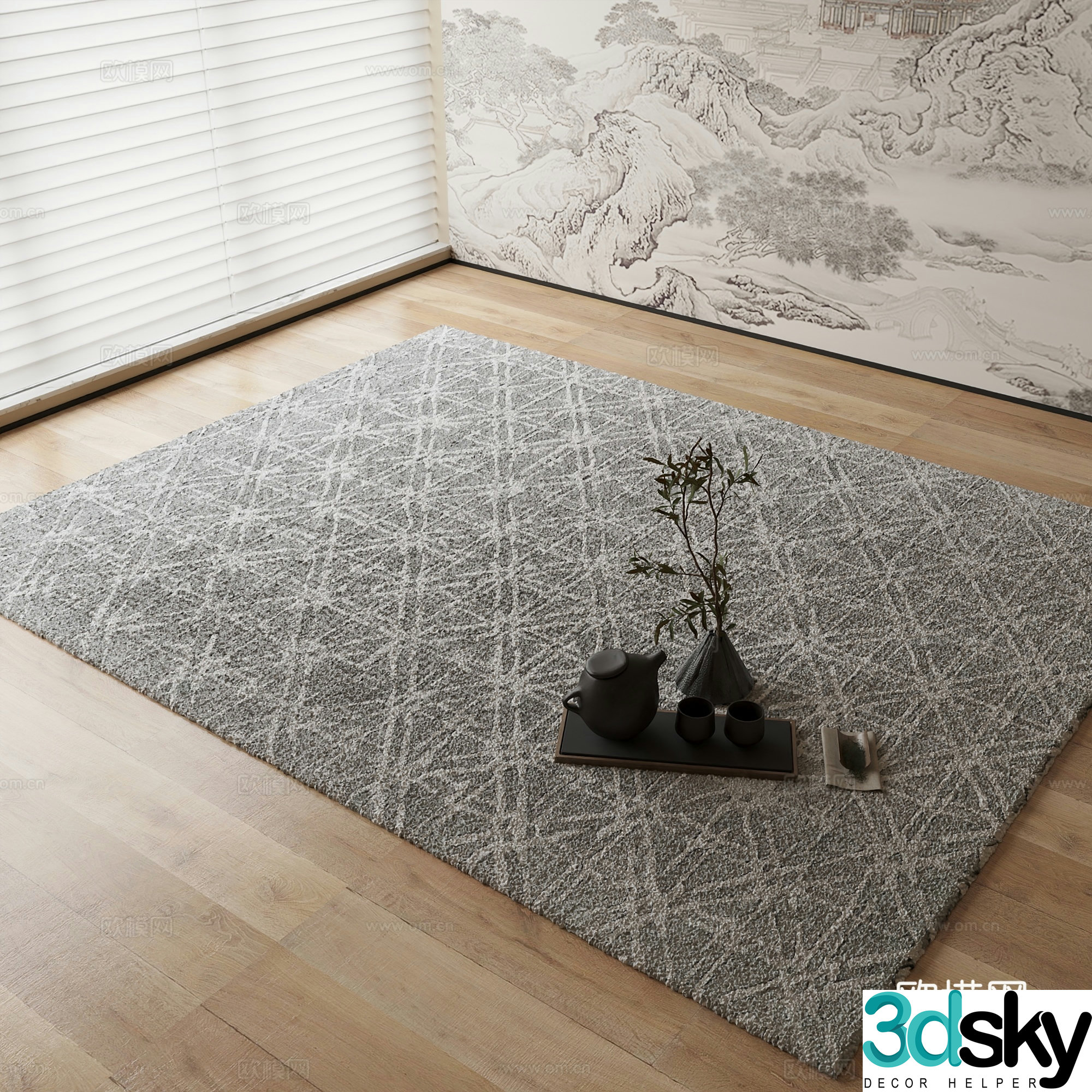 New Chinese carpet 3D model
