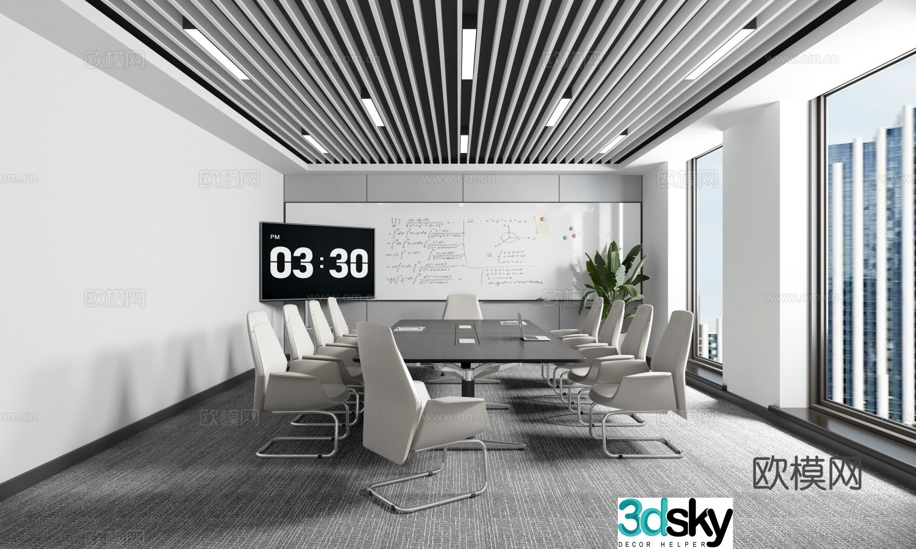 Modern conference seminar training reception room 3d model