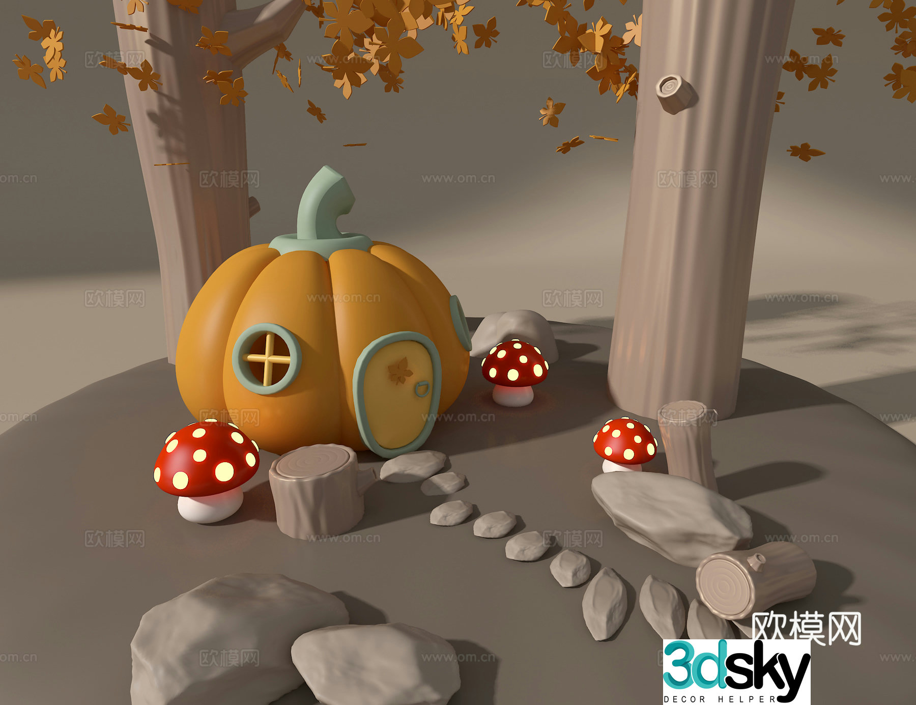 Pumpkin House 3D Model