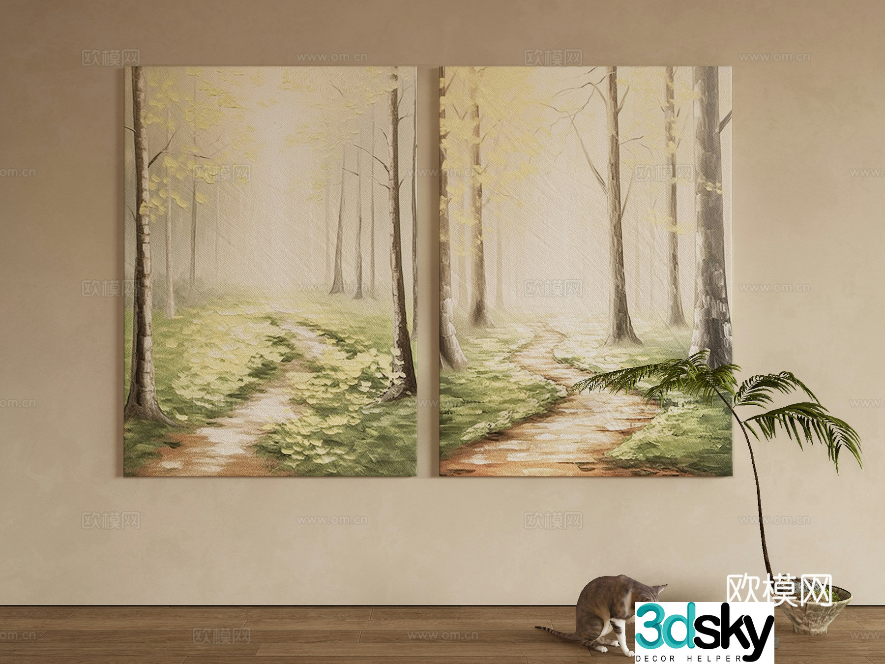 Modern decorative painting 3d model