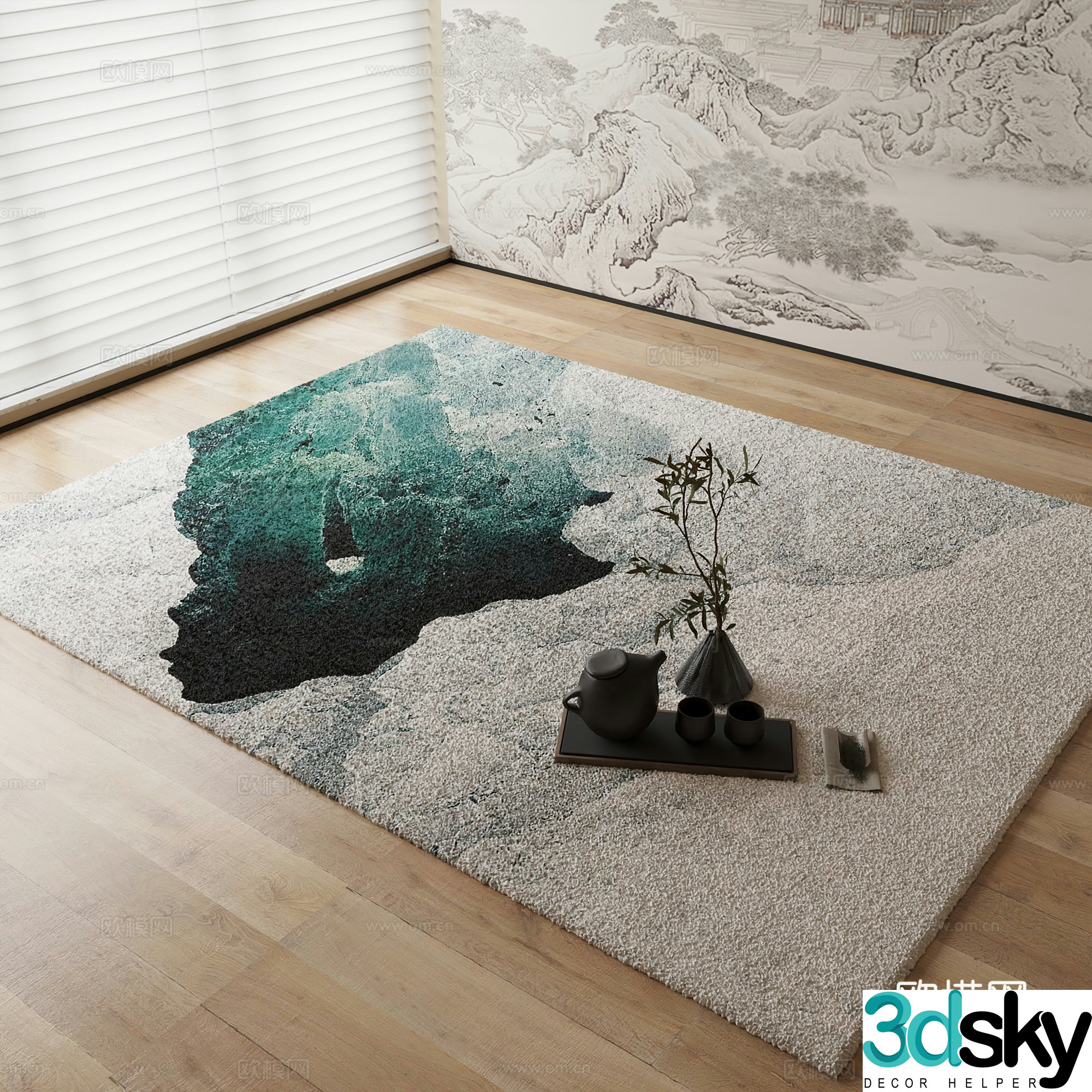 New Chinese carpet 3D model
