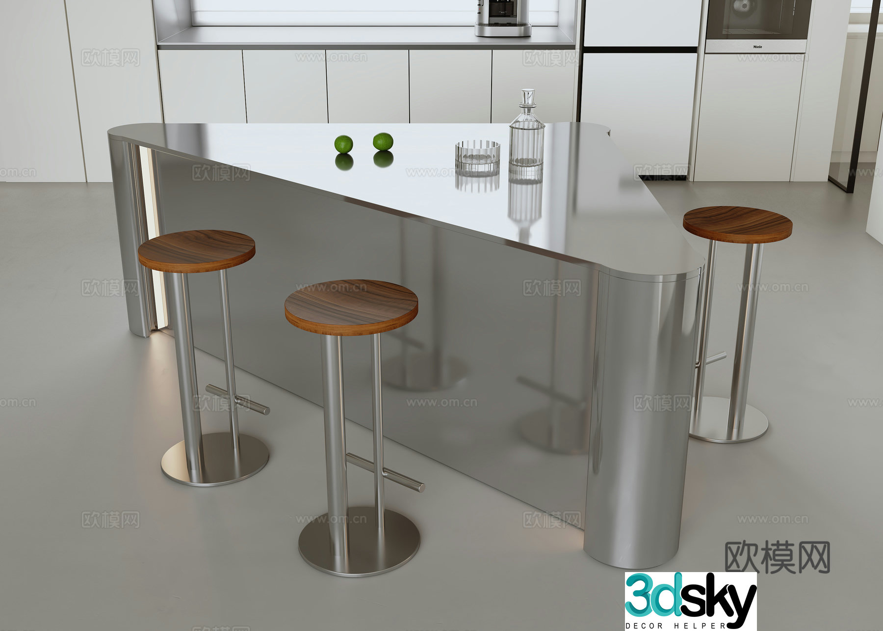 Modern minimalist middle island 3D model