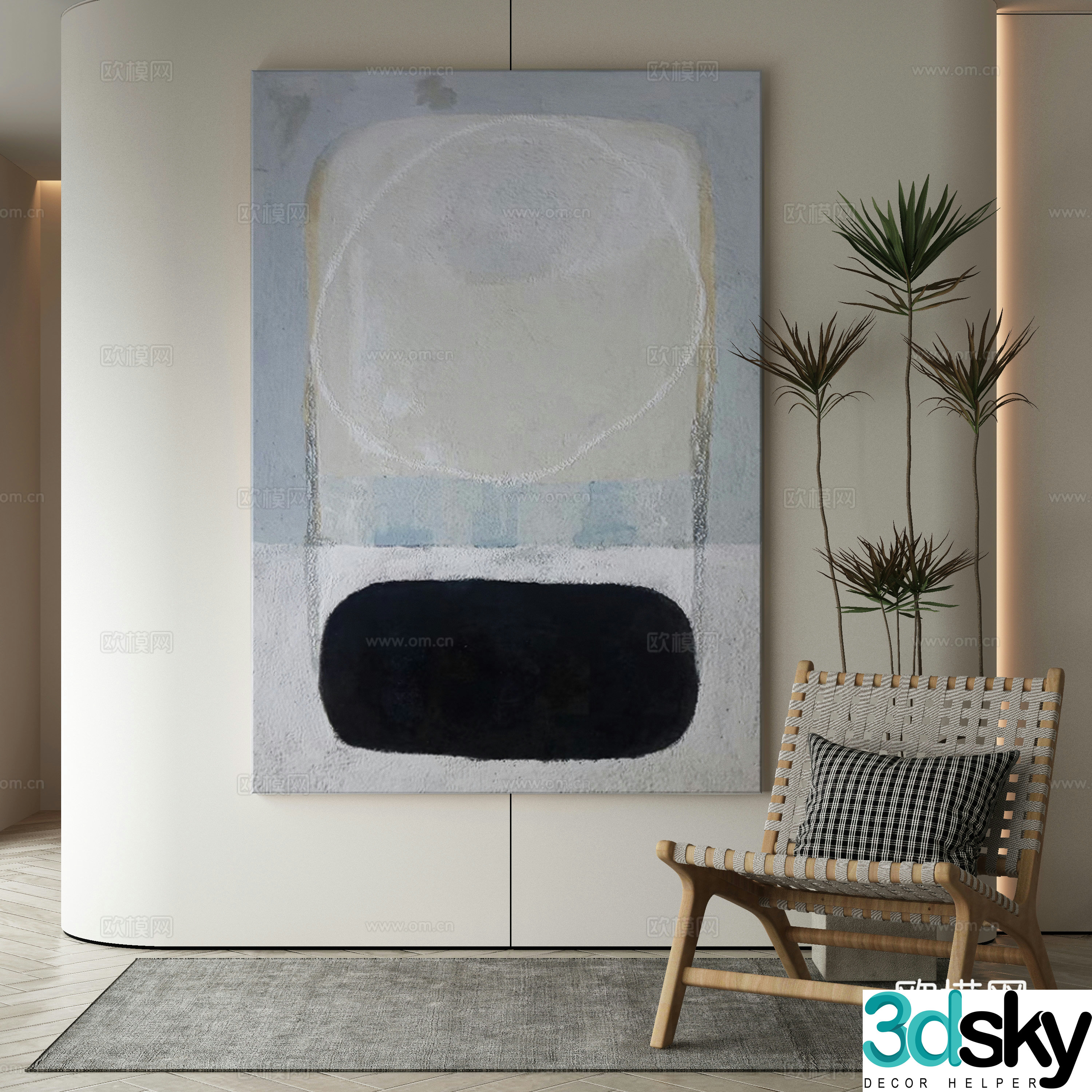 Modern decorative painting 3d model