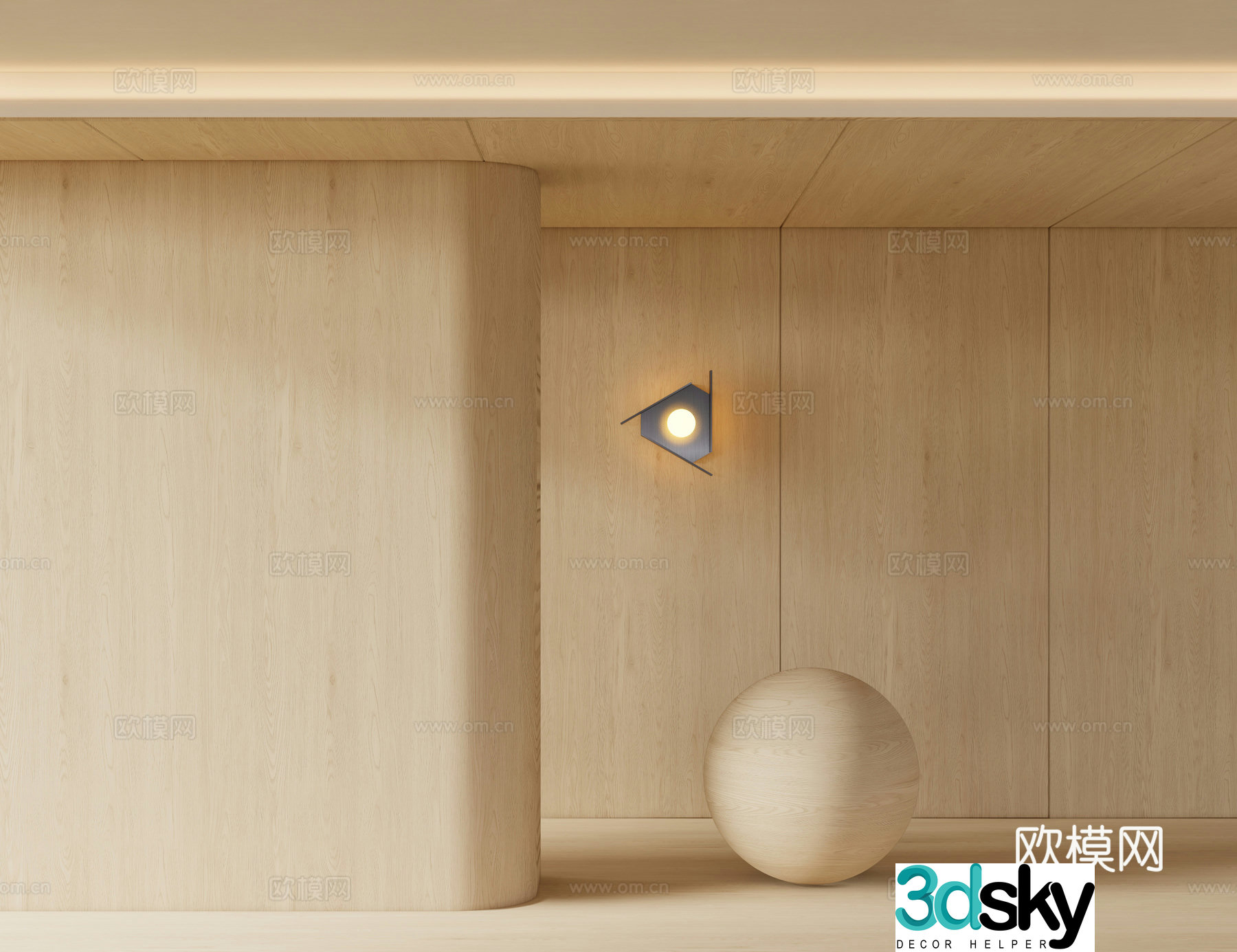 Modern wood veneer wood color wood veneer 3d model