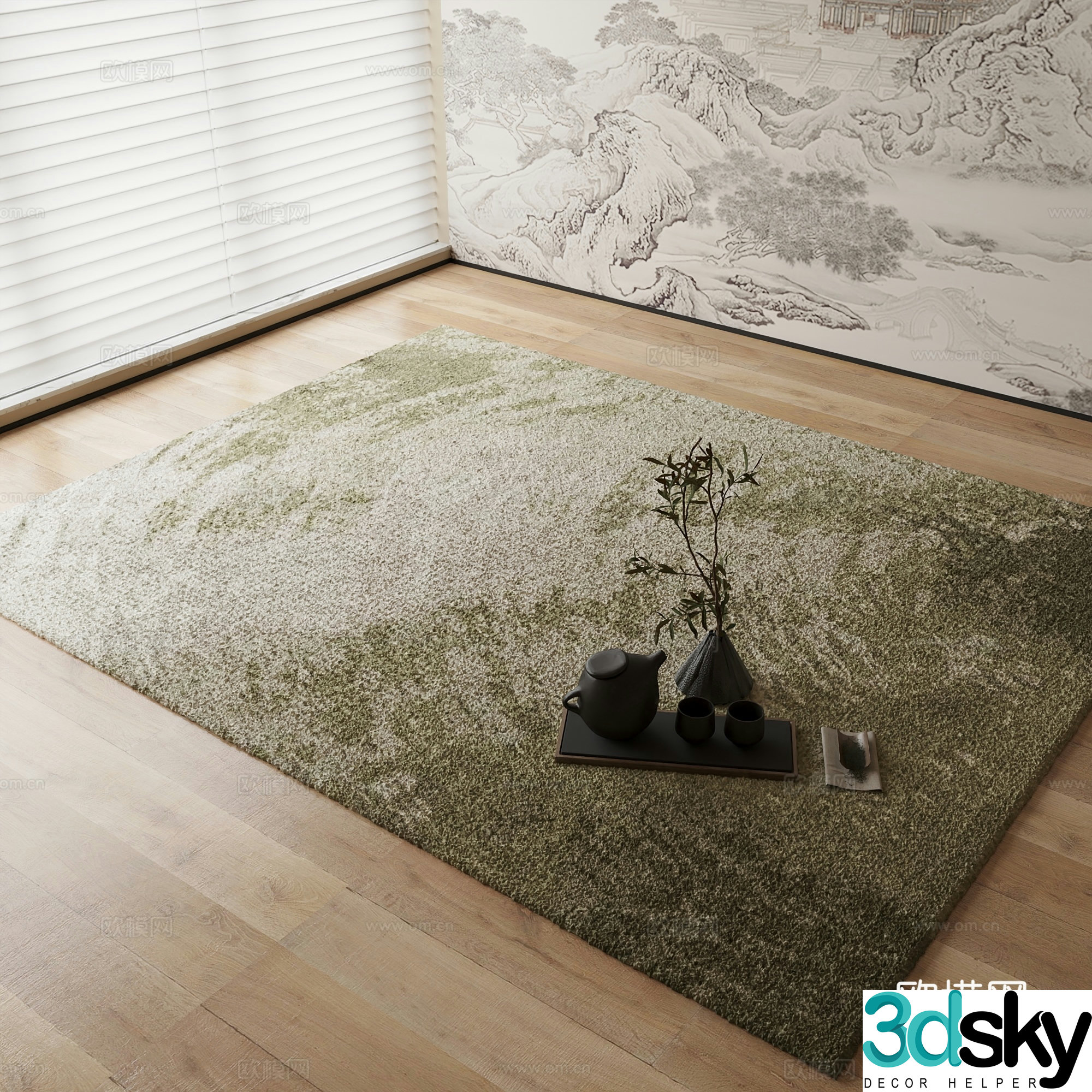 New Chinese carpet 3D model