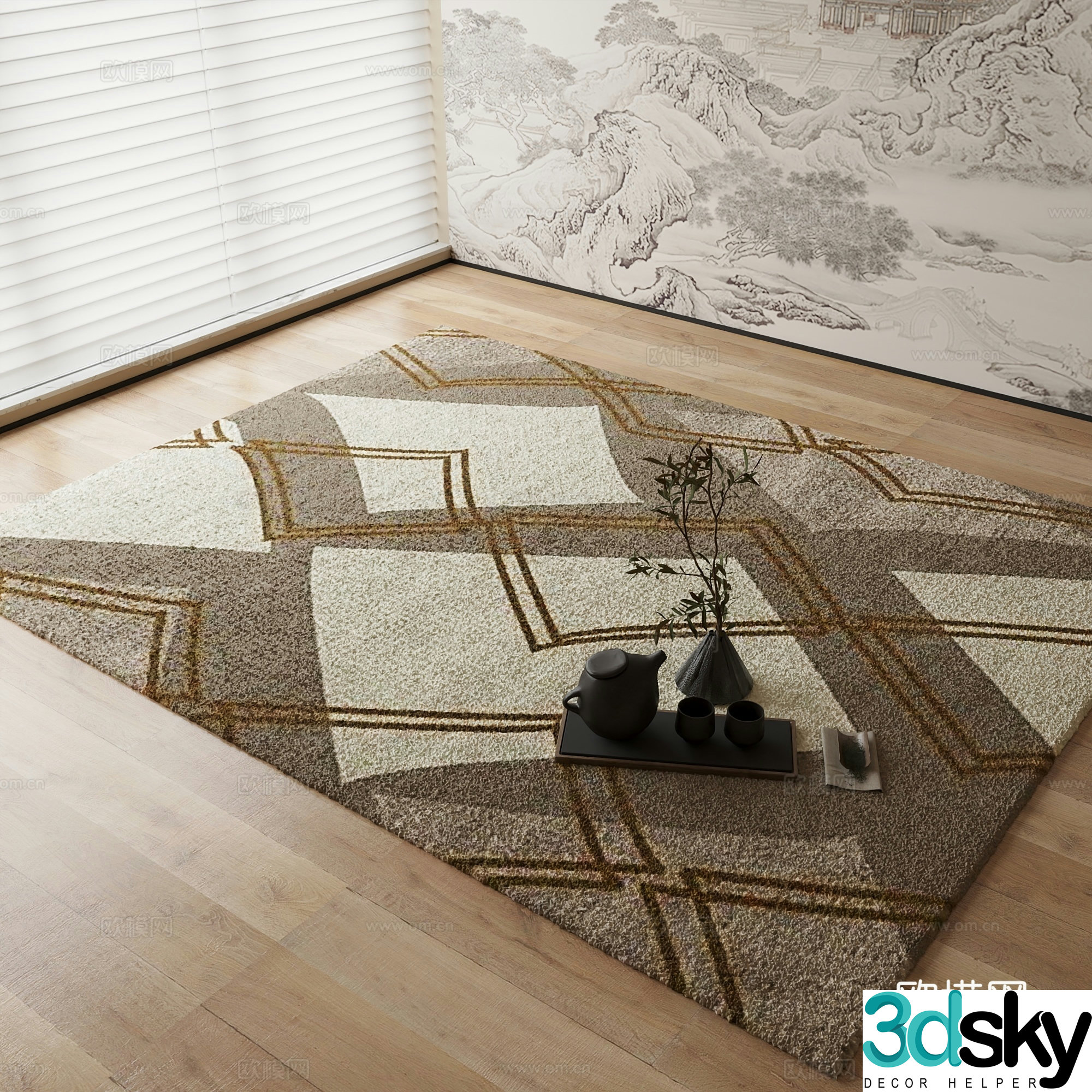 New Chinese carpet 3D model